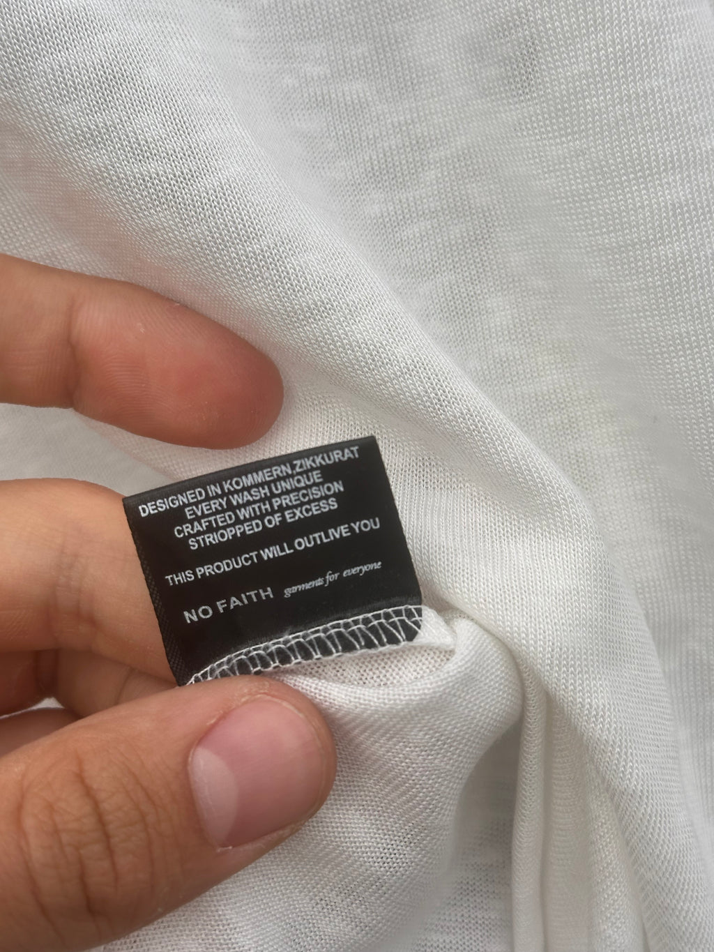 No faith studios paper thin tee white