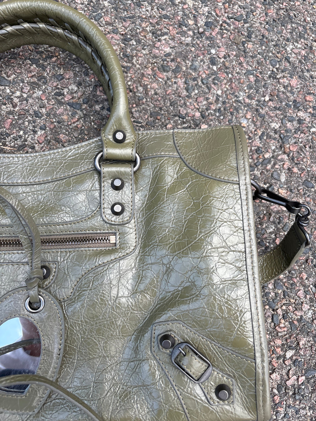 Balenciaga le city bag Dark green
