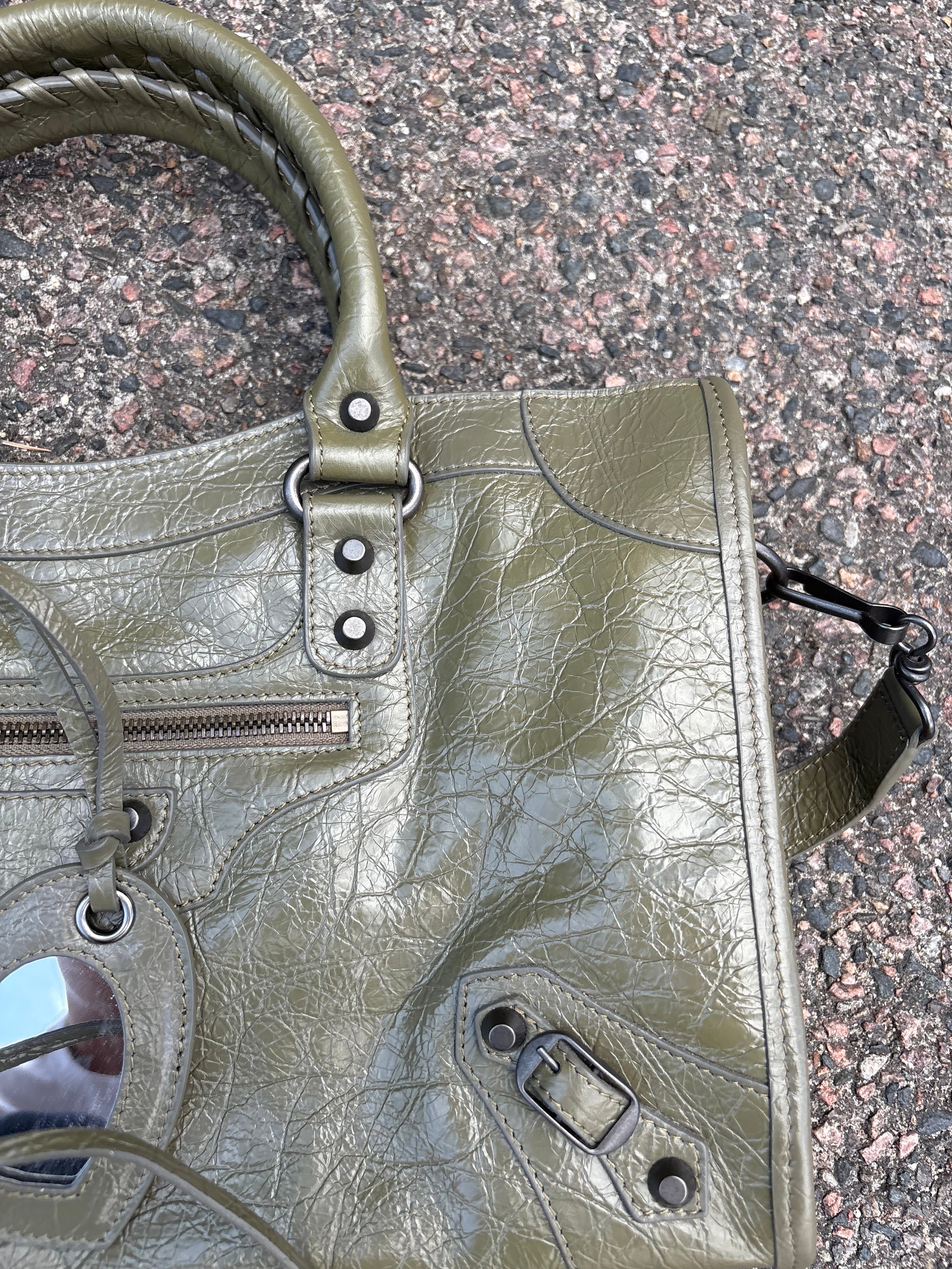 Balenciaga le city bag Dark green