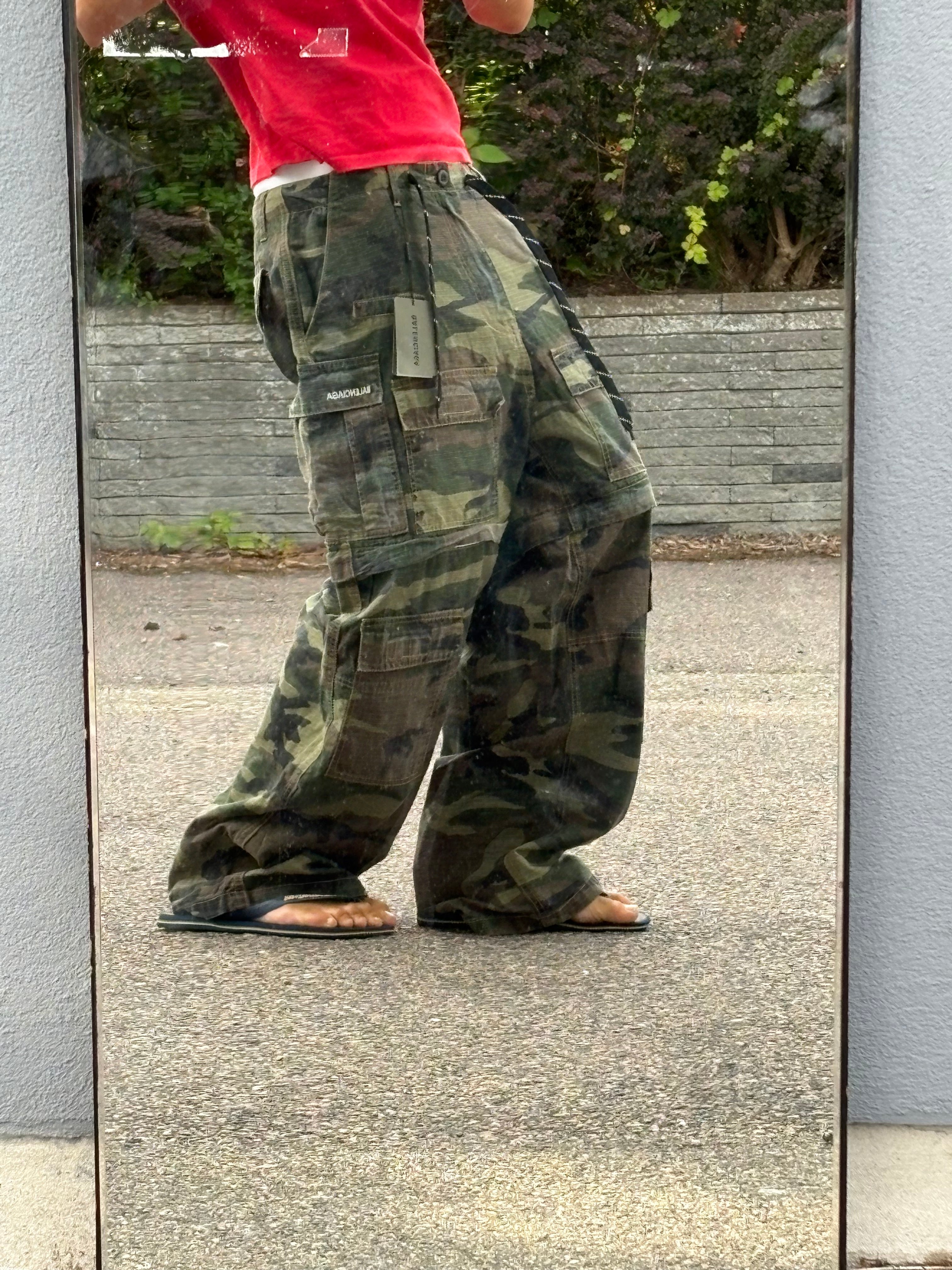 Balenciaga washed Camo cargo pants