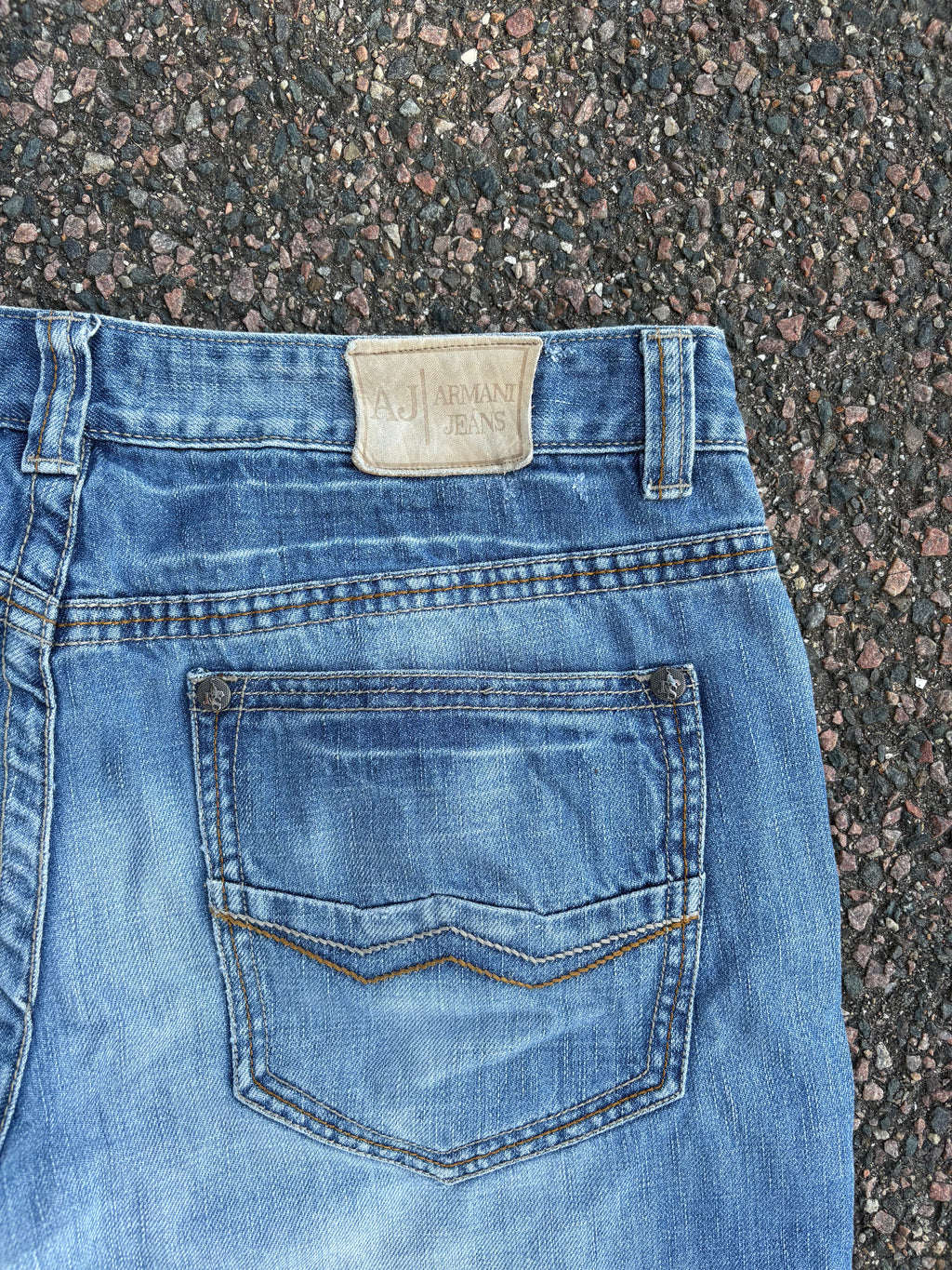 Straight fit/baggy vintage 1990s faded Armani jeans