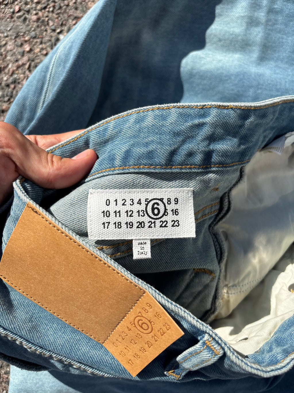 MM6 Maison Margiela double sided bootcut jeans