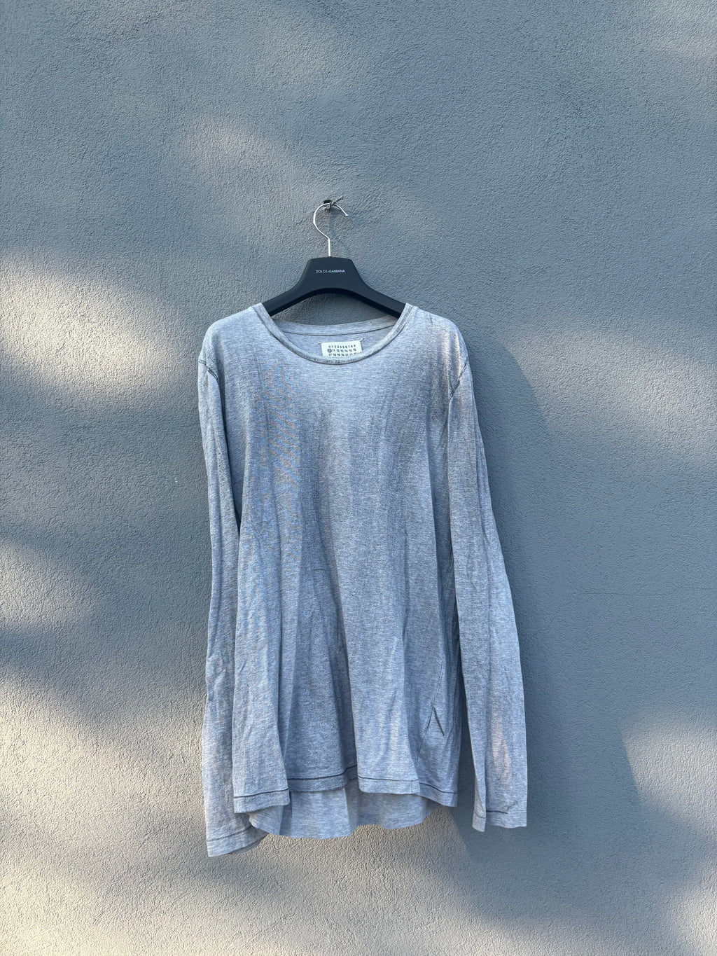 Maison Martin Margiela washed beat up gray long sleeve