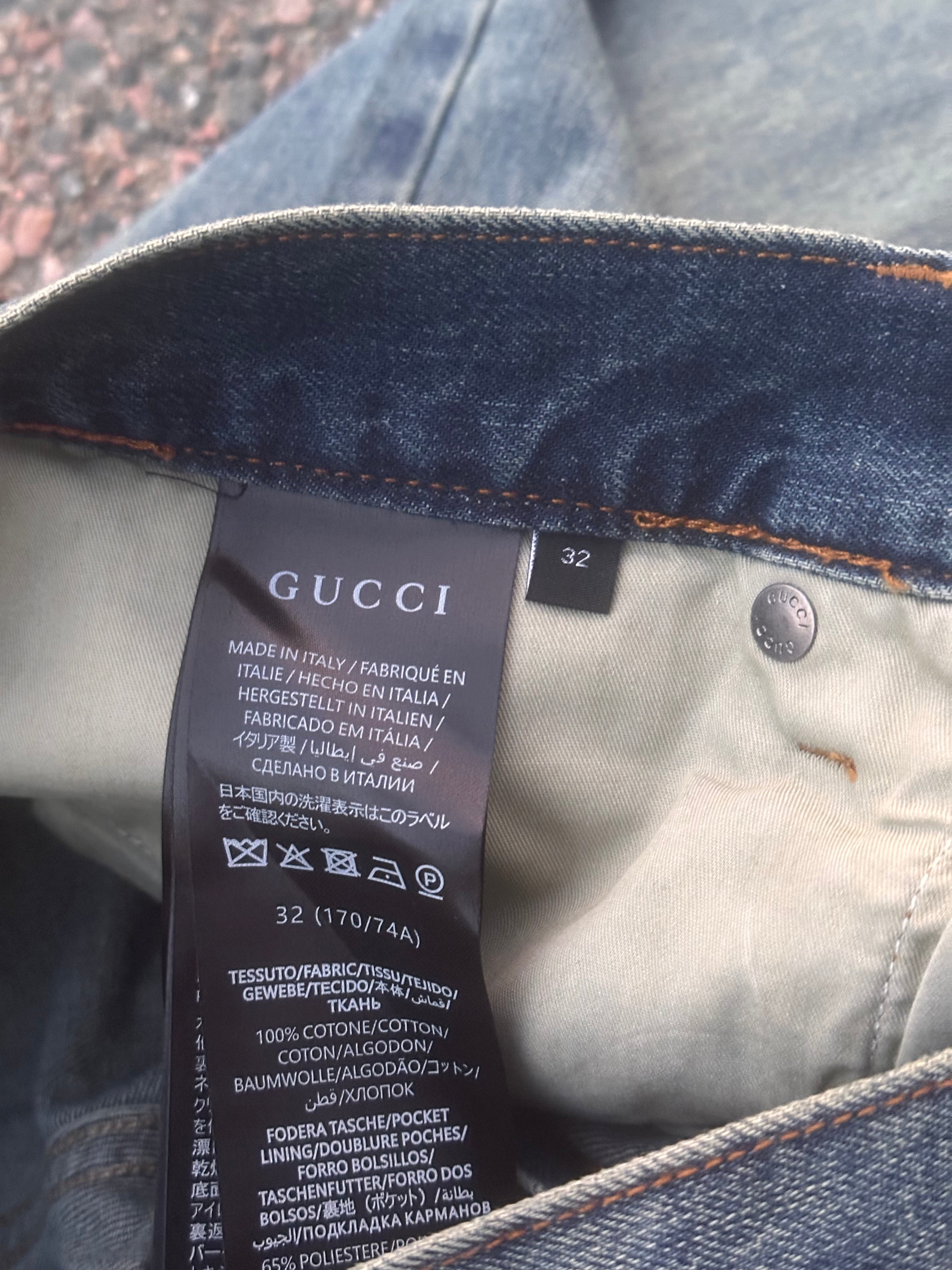 Gucci demna horsebit jeans washed blue