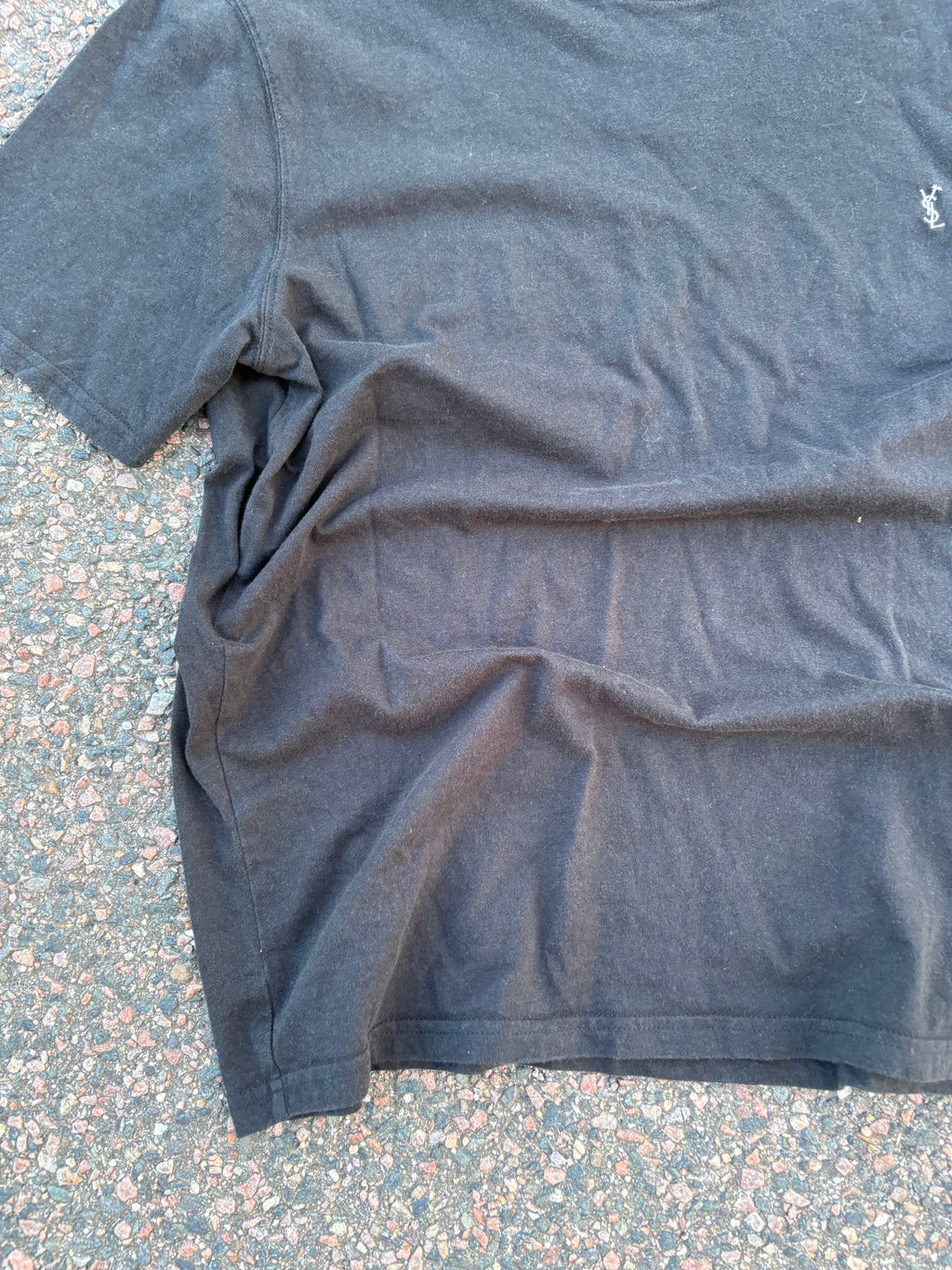 Yves Saint Laurent plain black logo tee