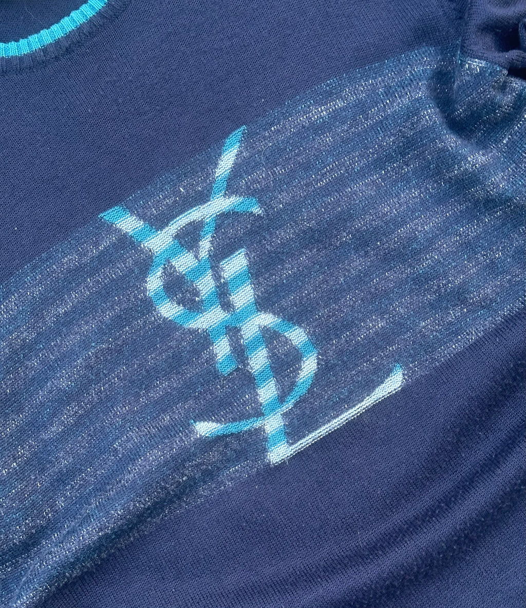 Yves Saint Laurent navy knit 1990s