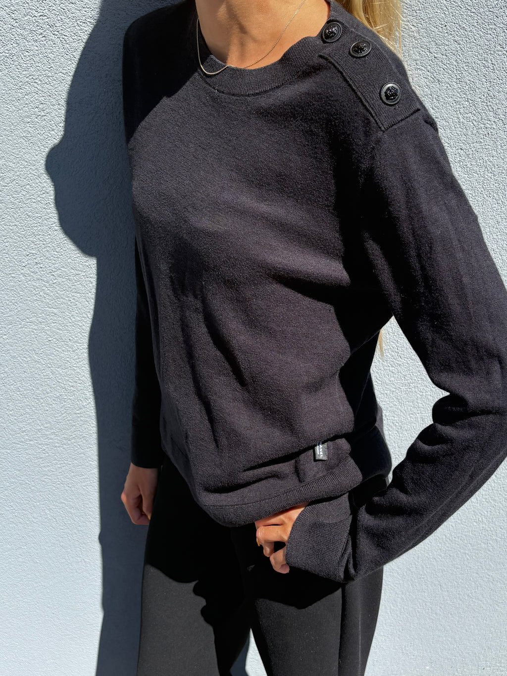 Chanel uniform cotton/wool blend shirt black