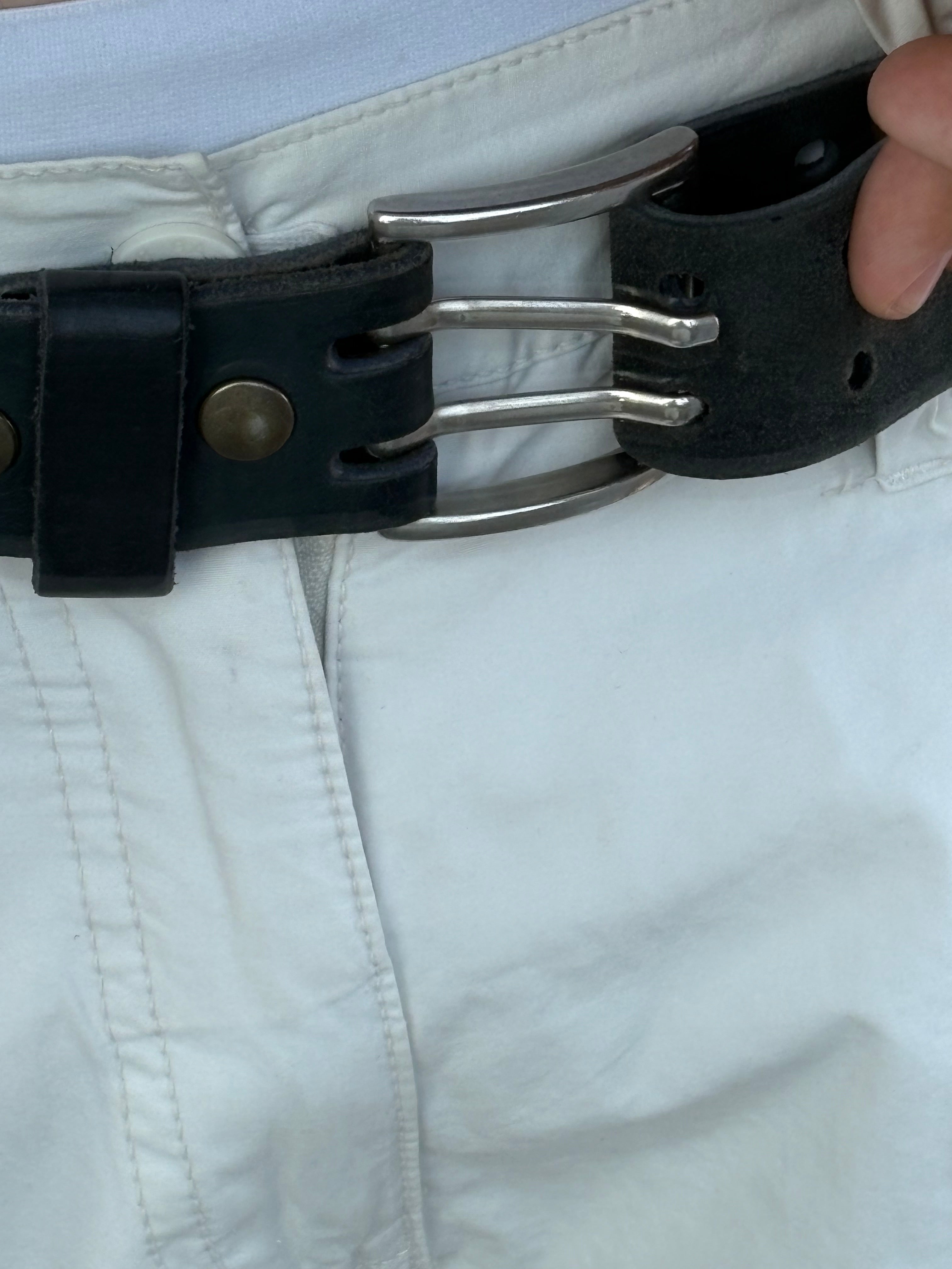 Black vintage studded double closure belt