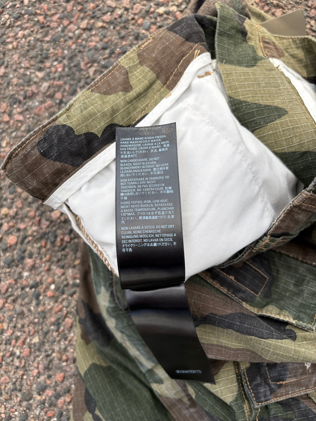 Balenciaga washed Camo cargo pants
