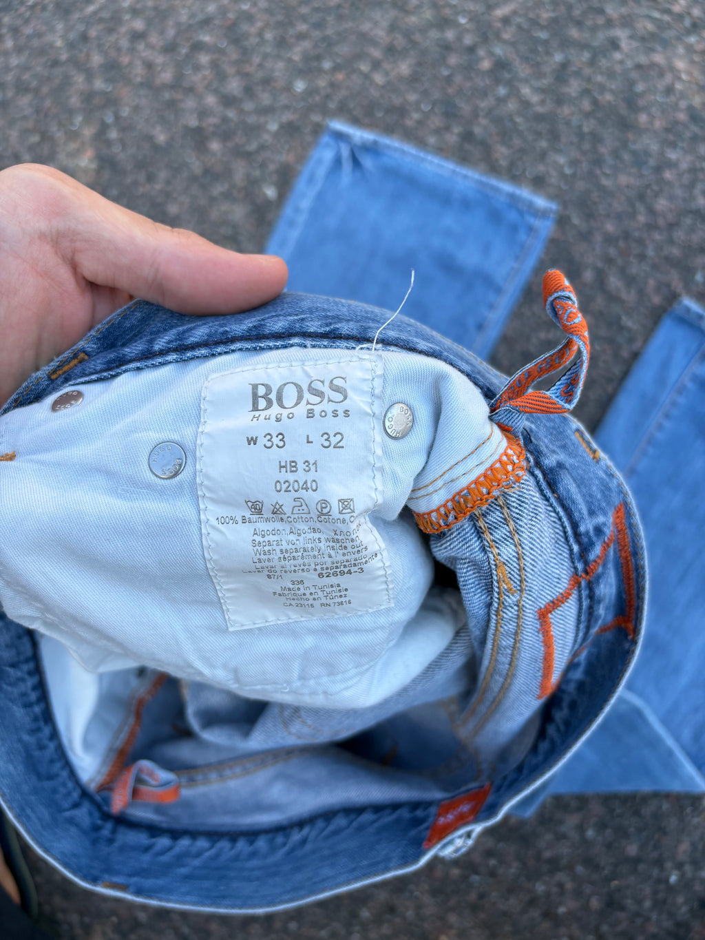 Vintage 1990s bootcut Hugo boss distressed blue jeans