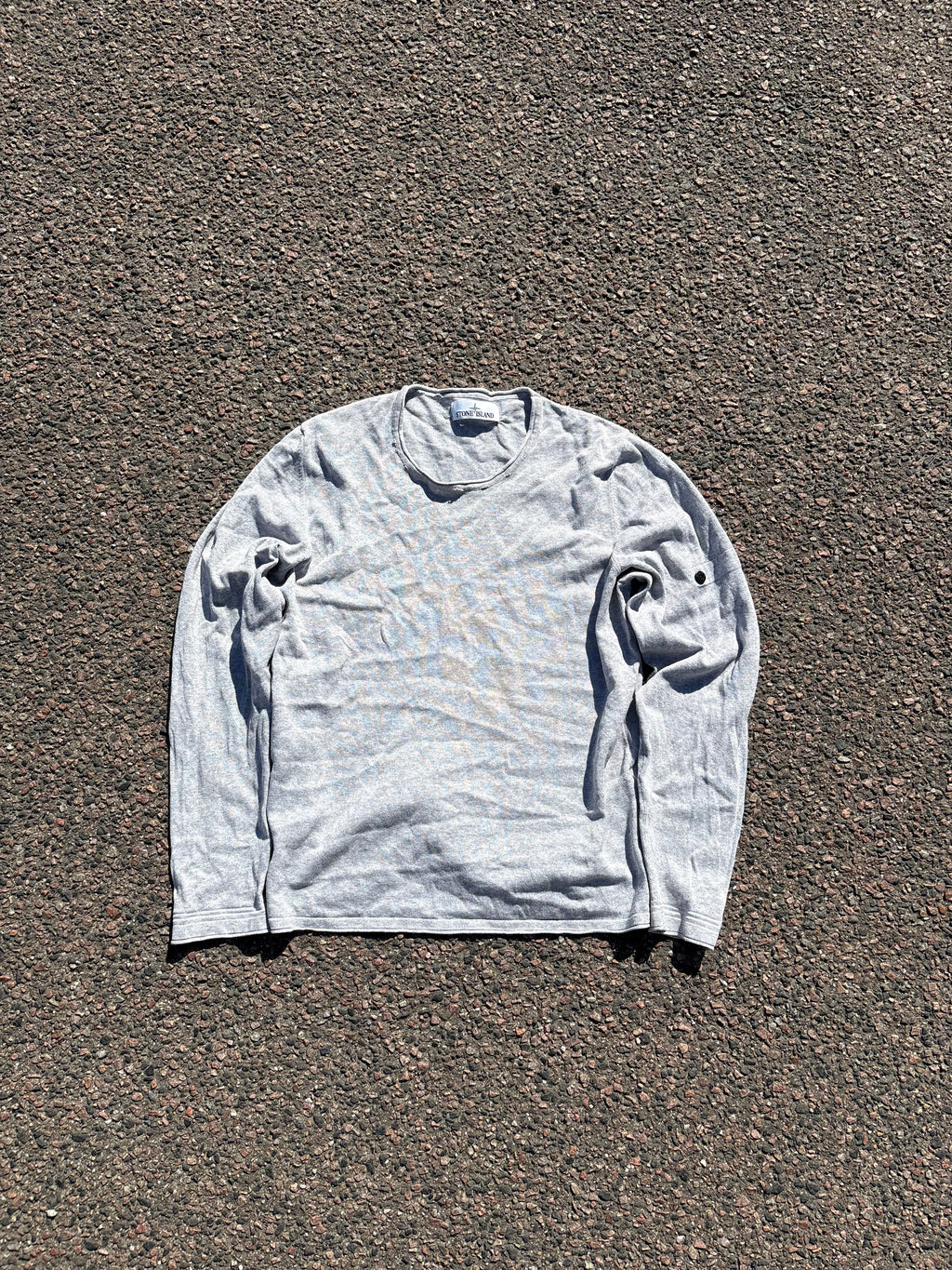 Stone Island FW17 distressed long sleeve gray
