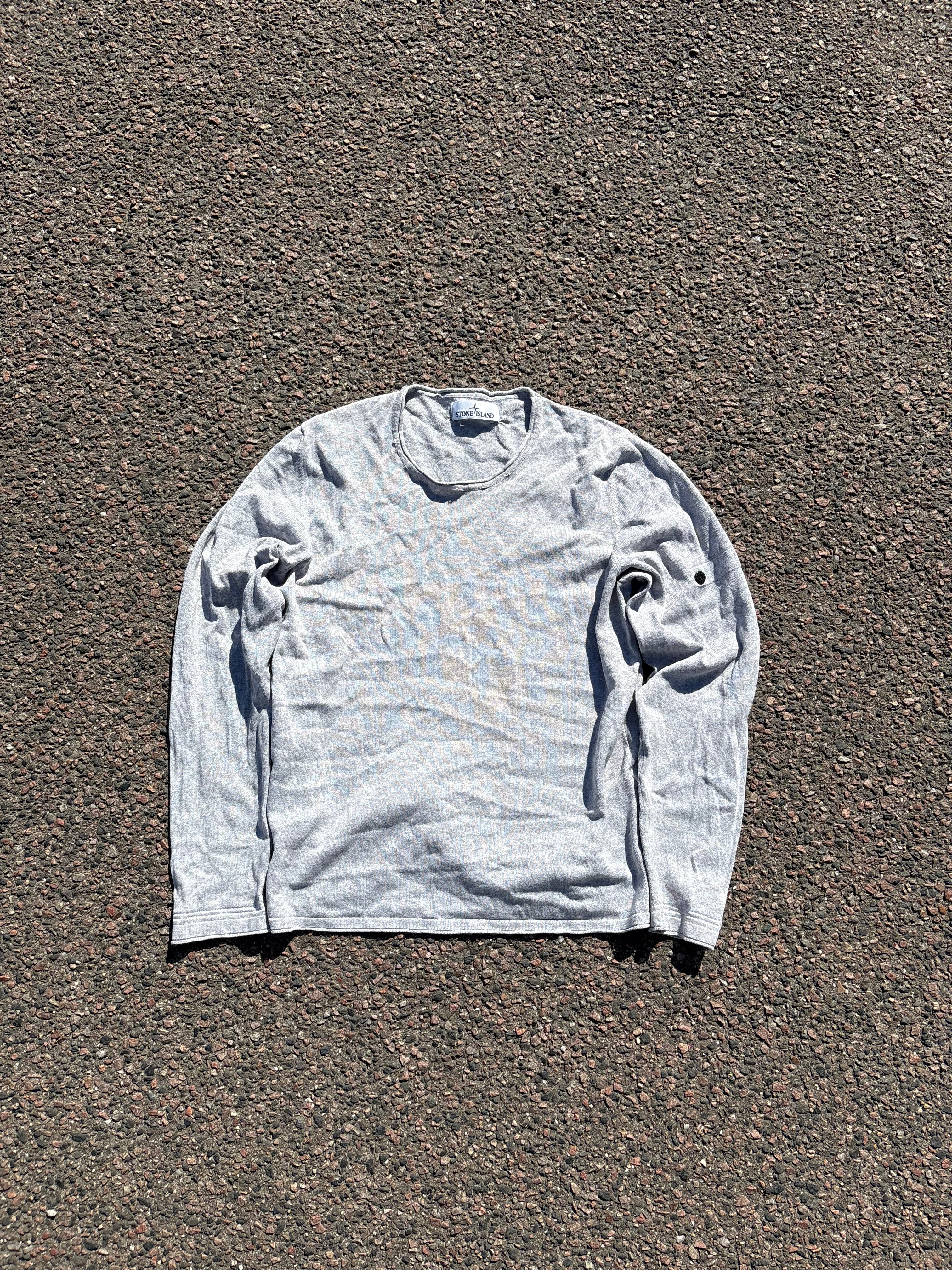 Stone Island FW17 distressed long sleeve gray