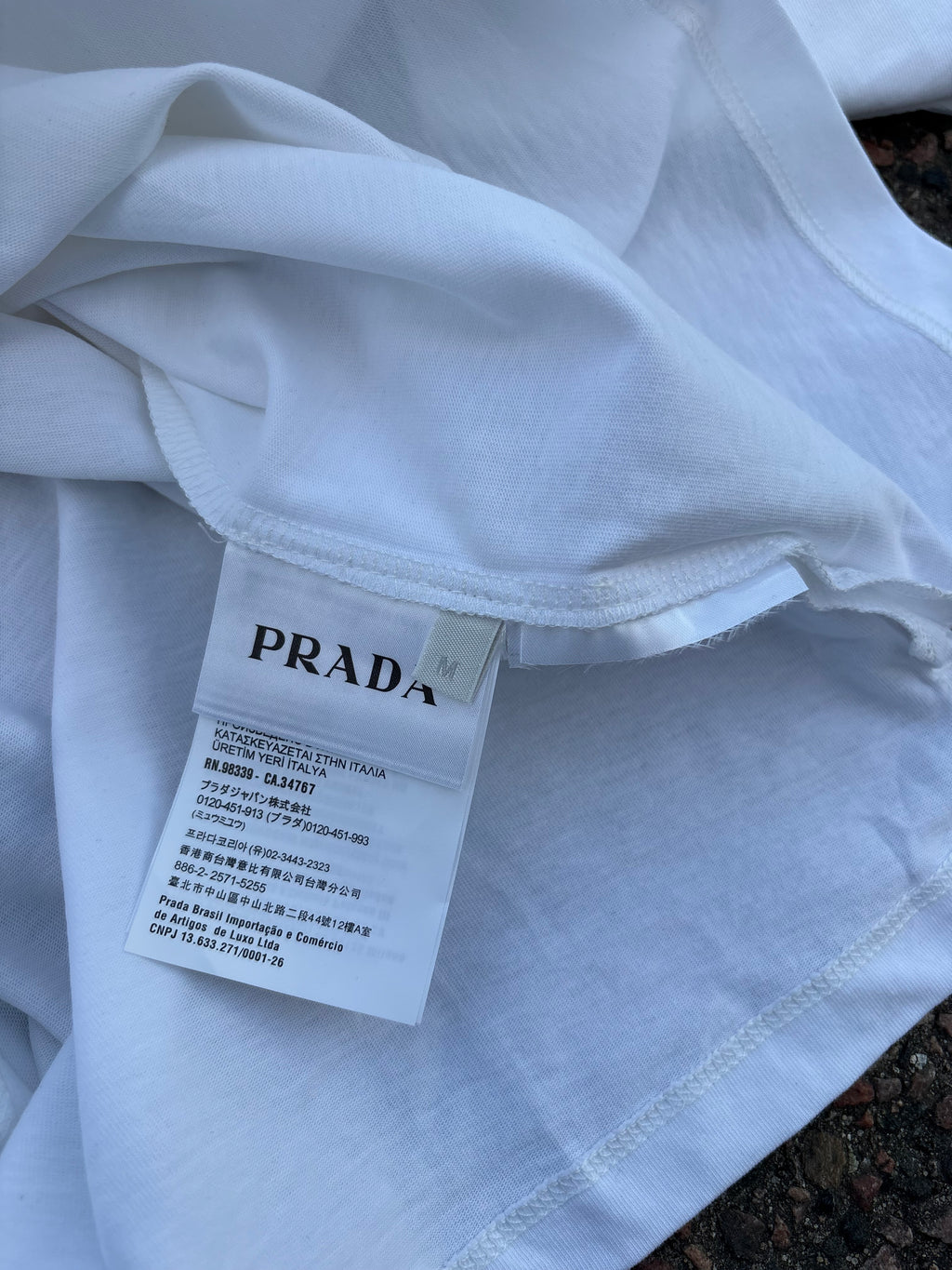Prada 2025 White pocket triangle logo long sleeve (M)