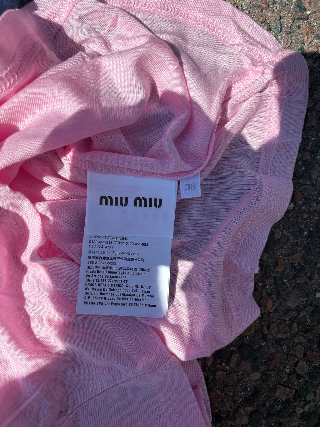 2022 Miu Miu club thin T-Shirt pink/navy