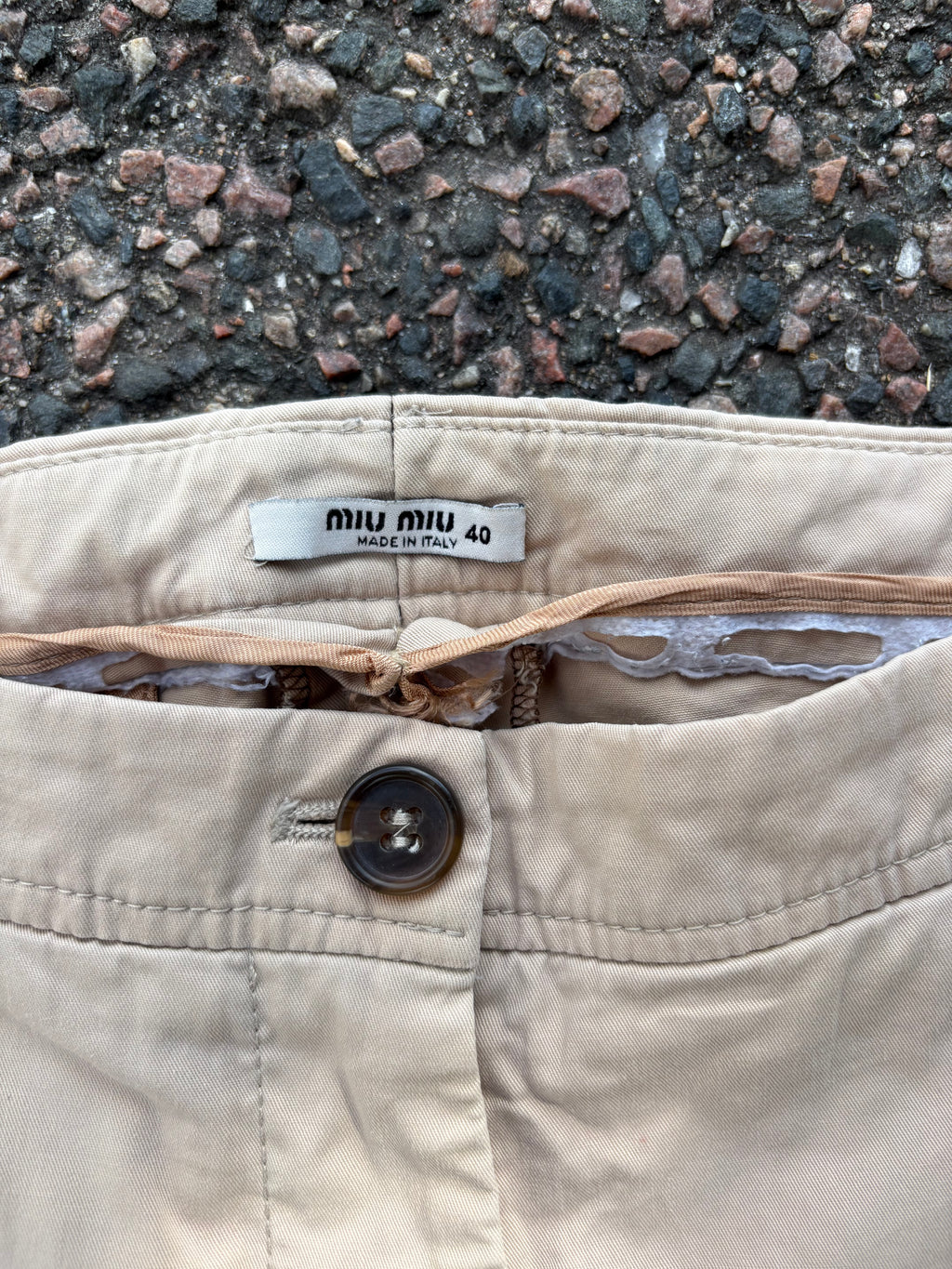 Vintage bootcut/flared beige chino miu miu pants