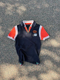1970s Milanese go-kart double layer polo navy/orange