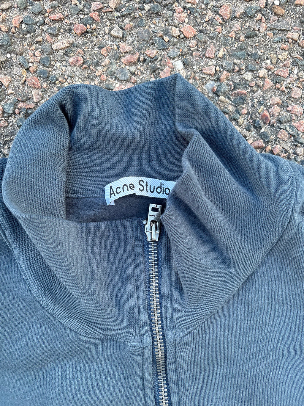 Acne Studios FW25 washed blue zip up
