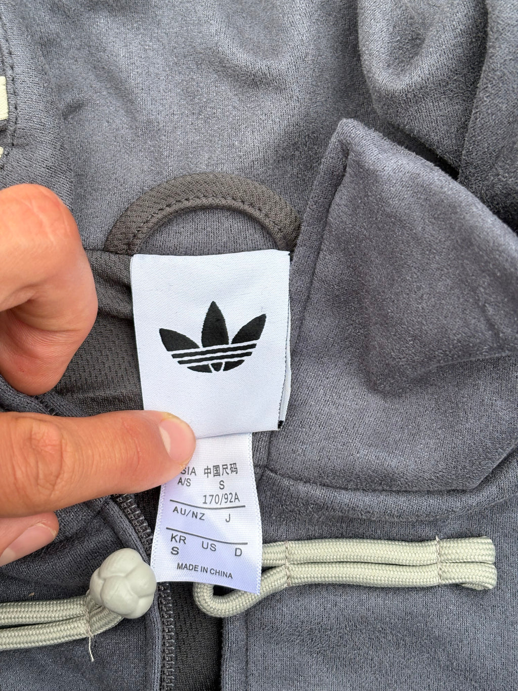 Adidas velour fireman jacket gray