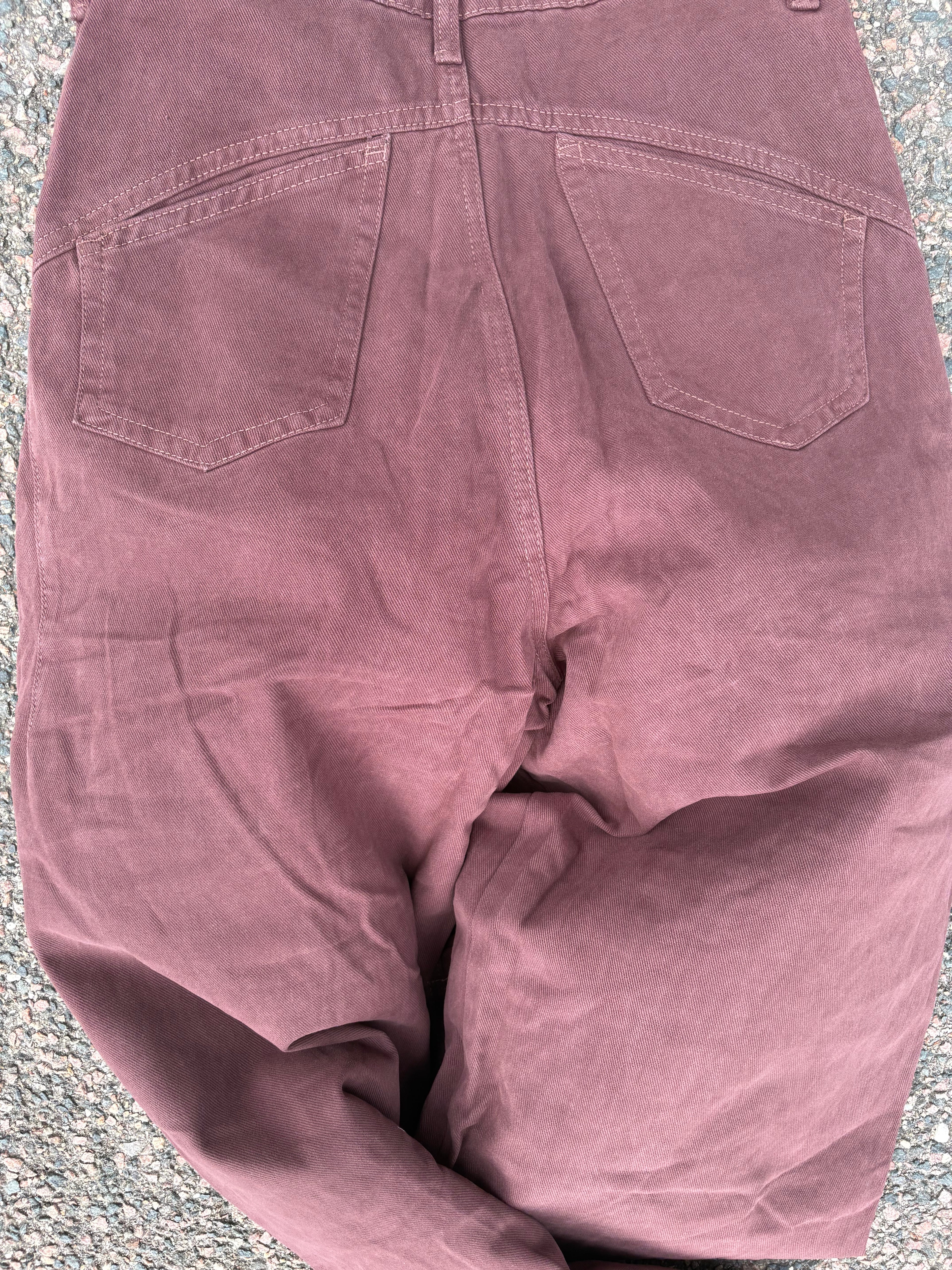 Dolce & Gabbana double waistband burgundy wide fit pants