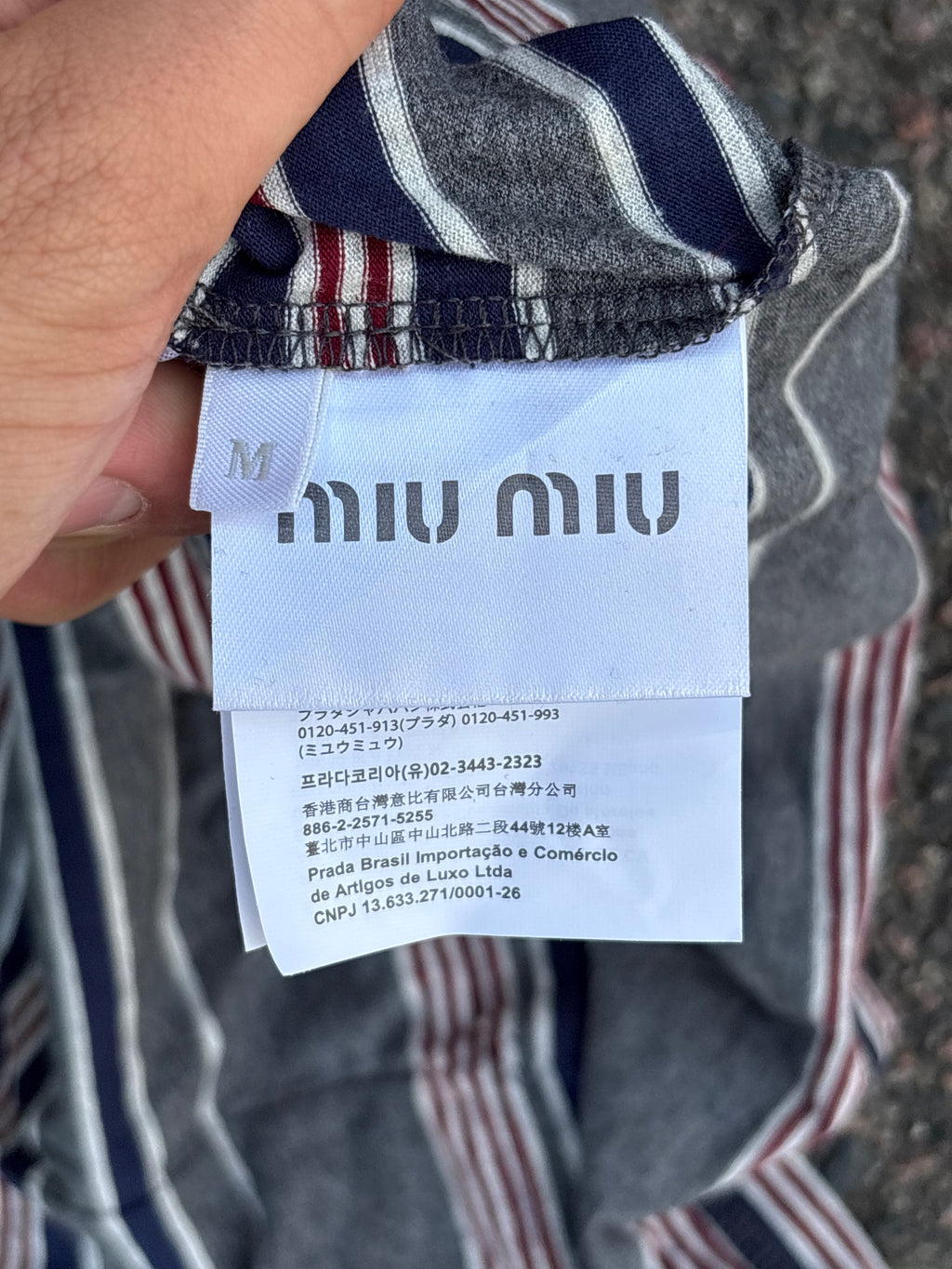Miu miu Long sleeve polo striped