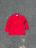 2000s Yves Saint Laurent 3/4 sleeves red button up