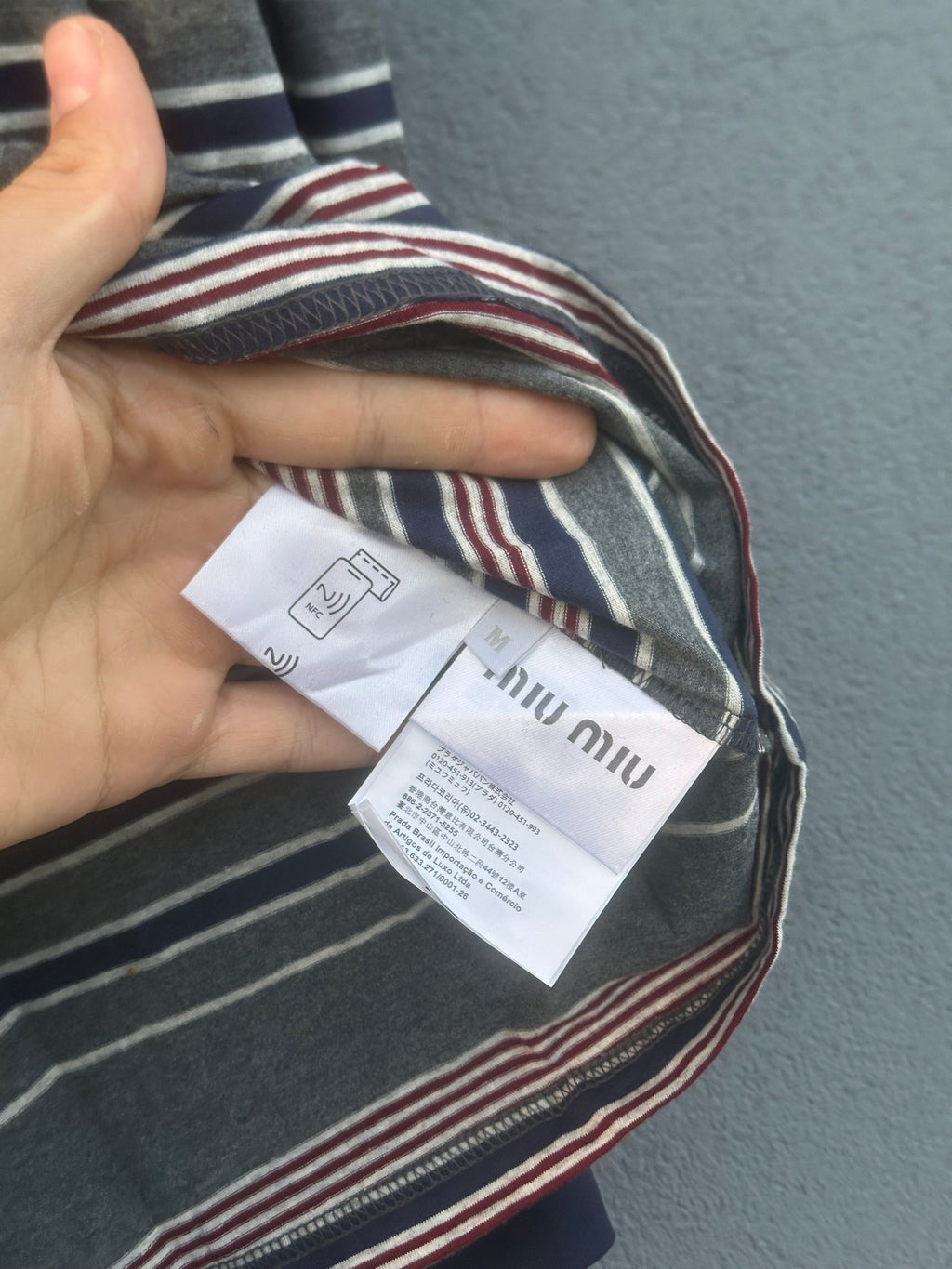 Miu miu striped pocket long sleeve 2024