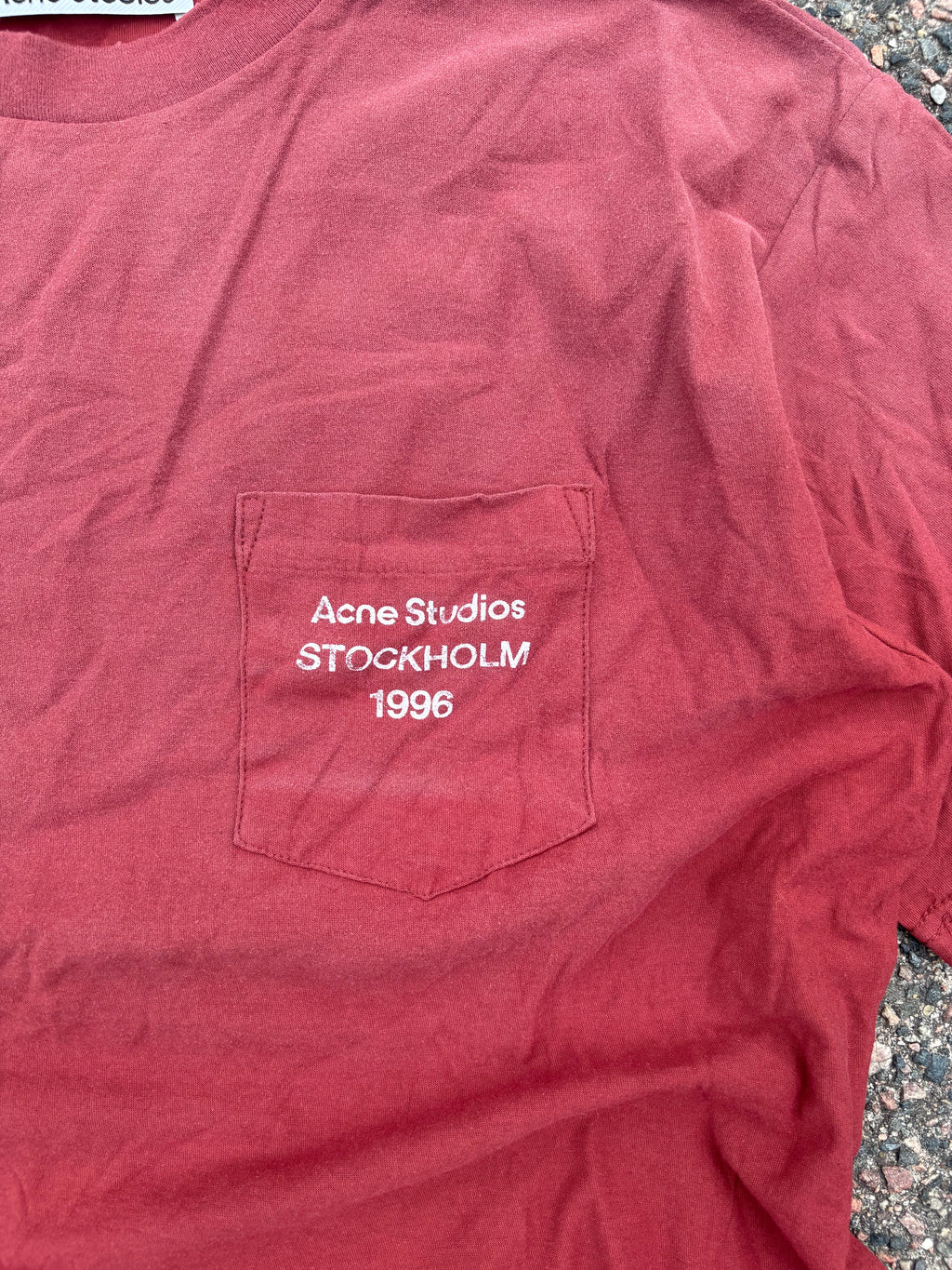 Acne studios faded red pocket tee