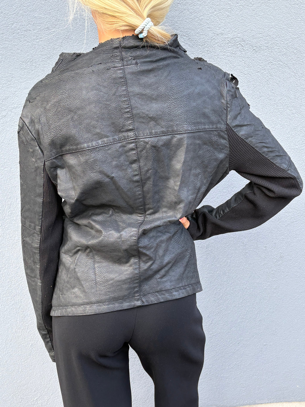 MM6 Martin Margiela leather asymmetrical jacket