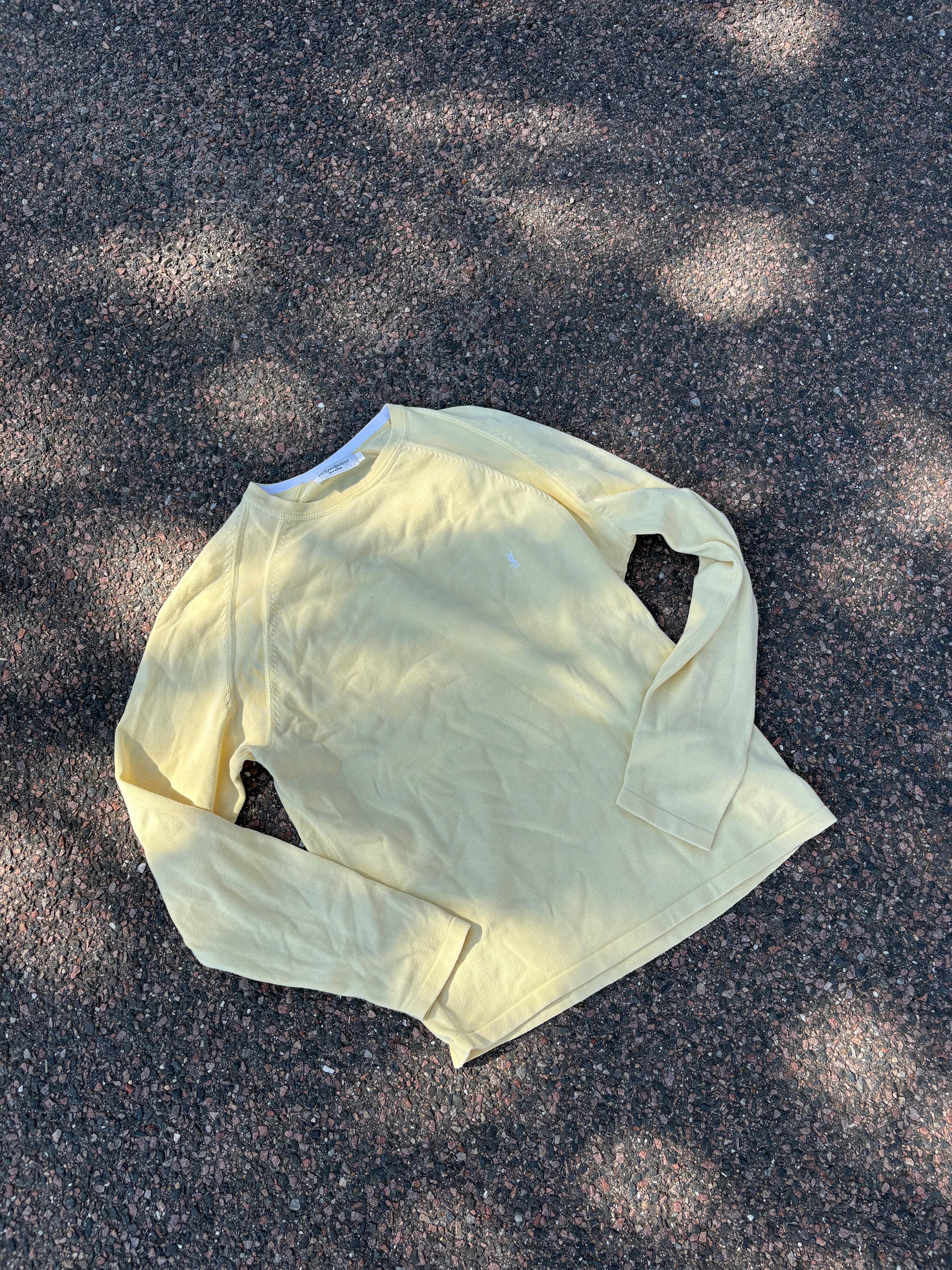 Vintage 2000s Yves Saint Laurent yellow summer sweater