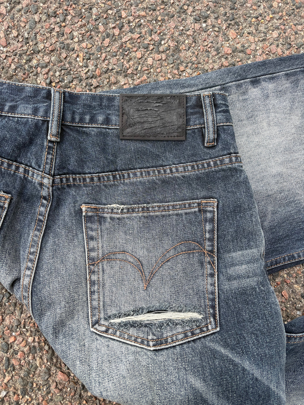 Vintage distressed bootcut jeans