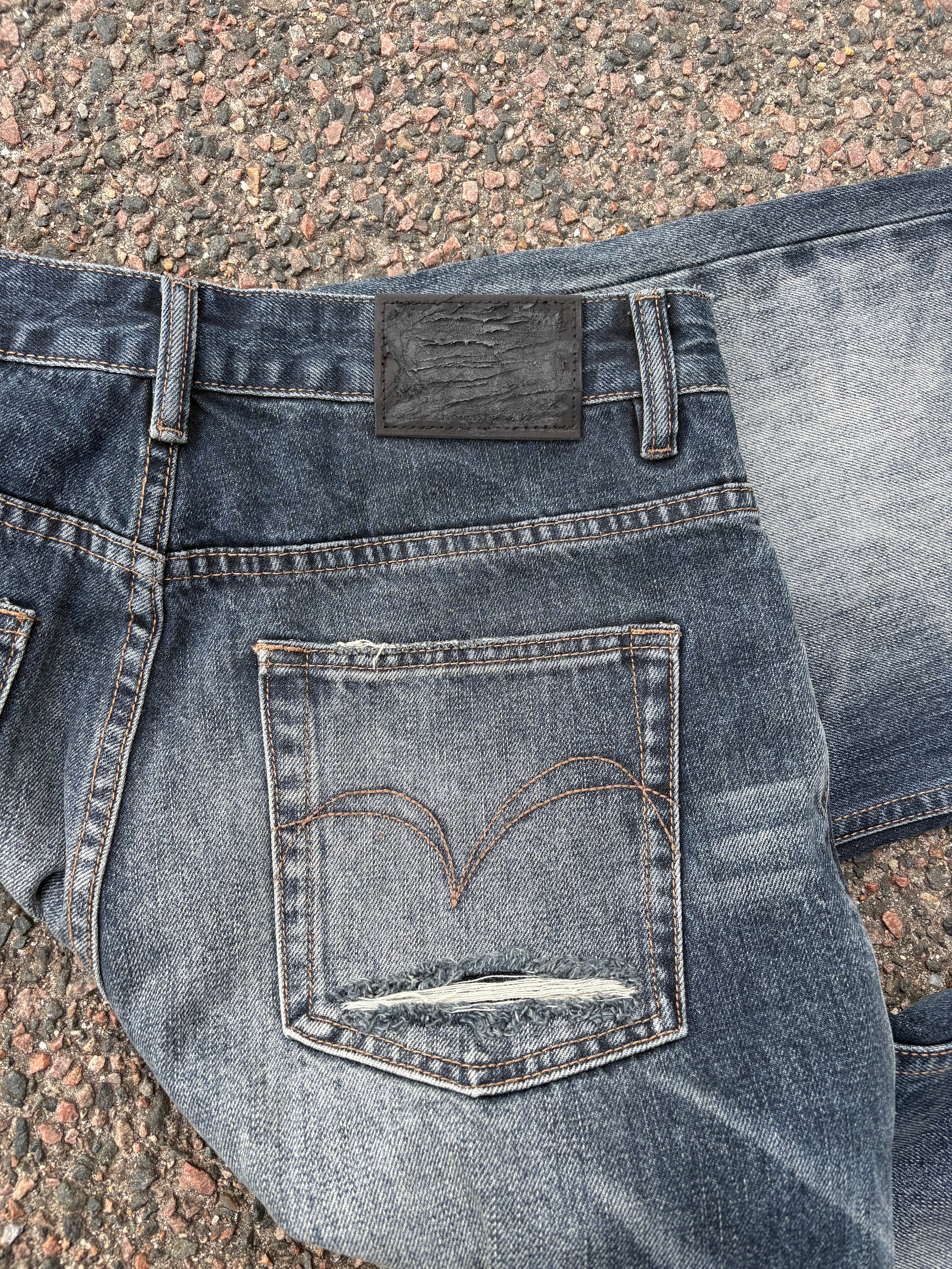 Vintage distressed bootcut jeans