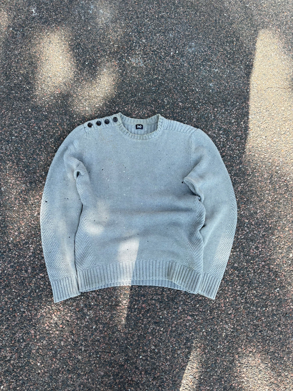 Dolce & Gabbana paint splatter button up sweater