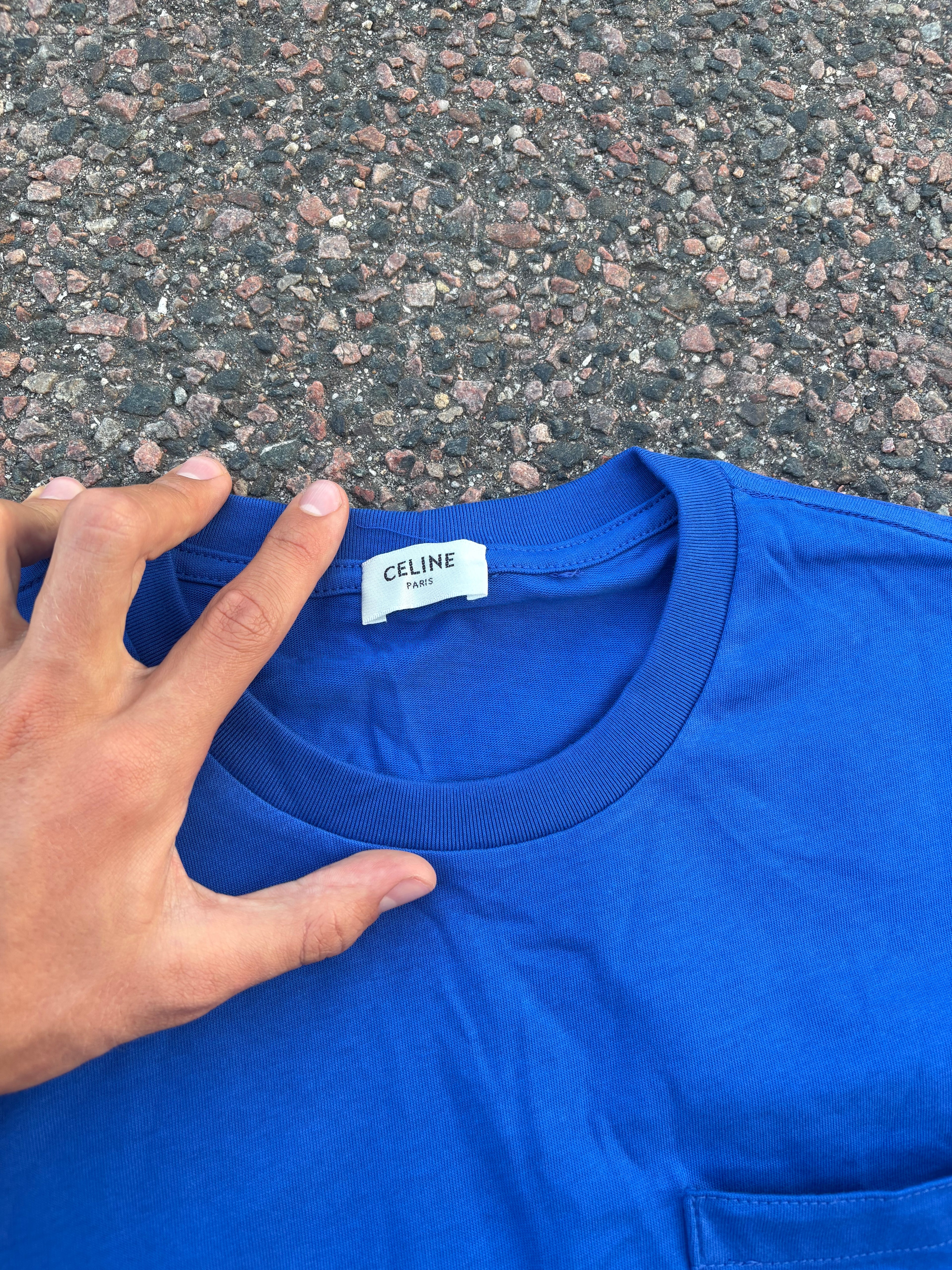 Celine Blue pocket logo tee