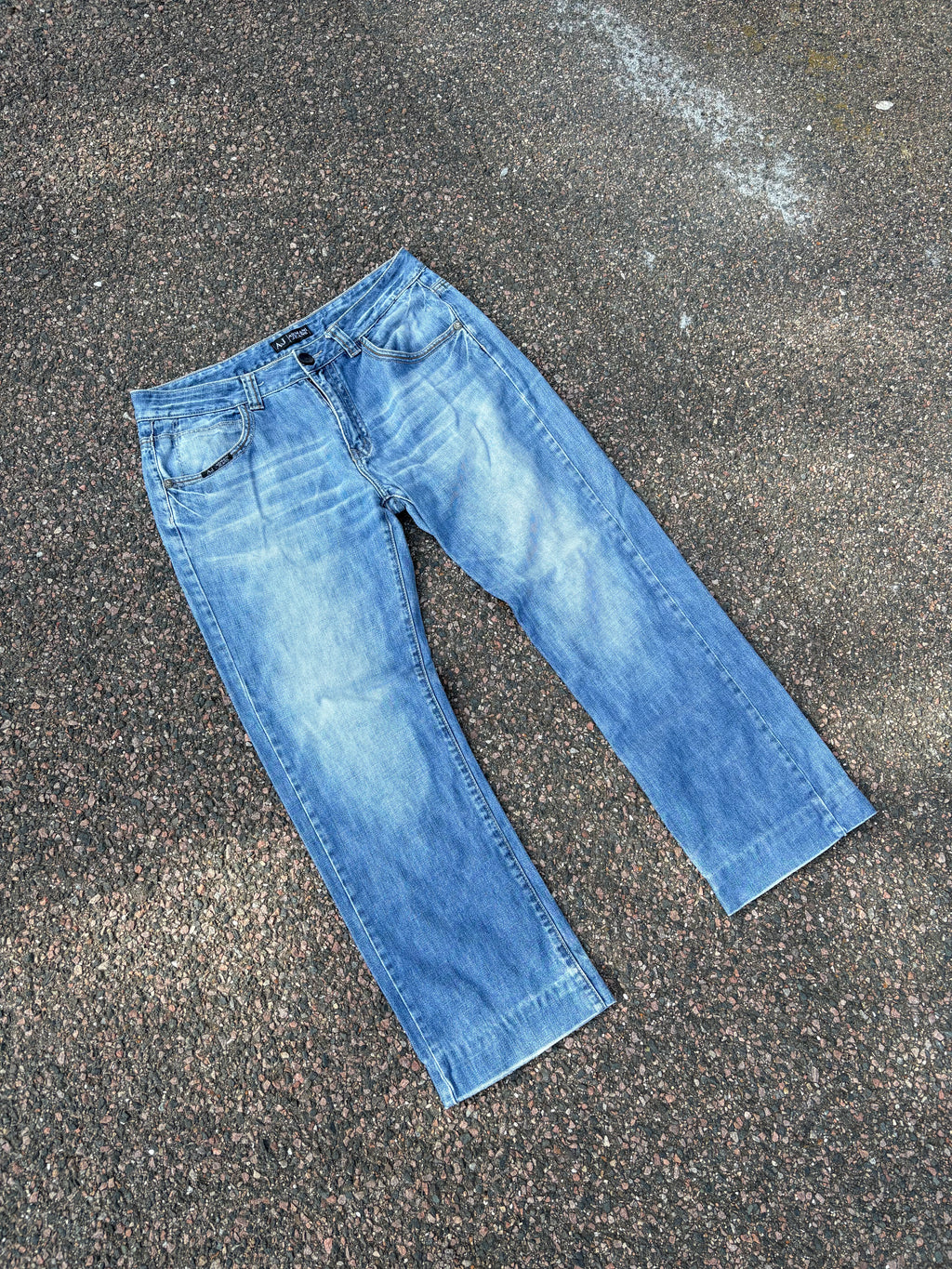 Straight fit/baggy vintage 1990s faded Armani jeans