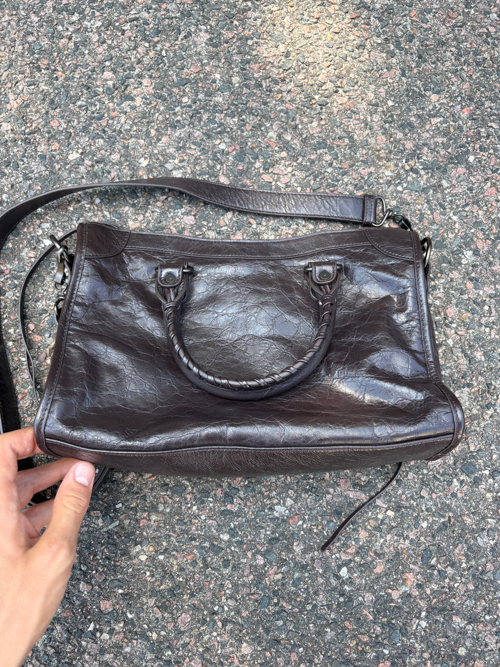 Balenciaga le city bag small coffee brown