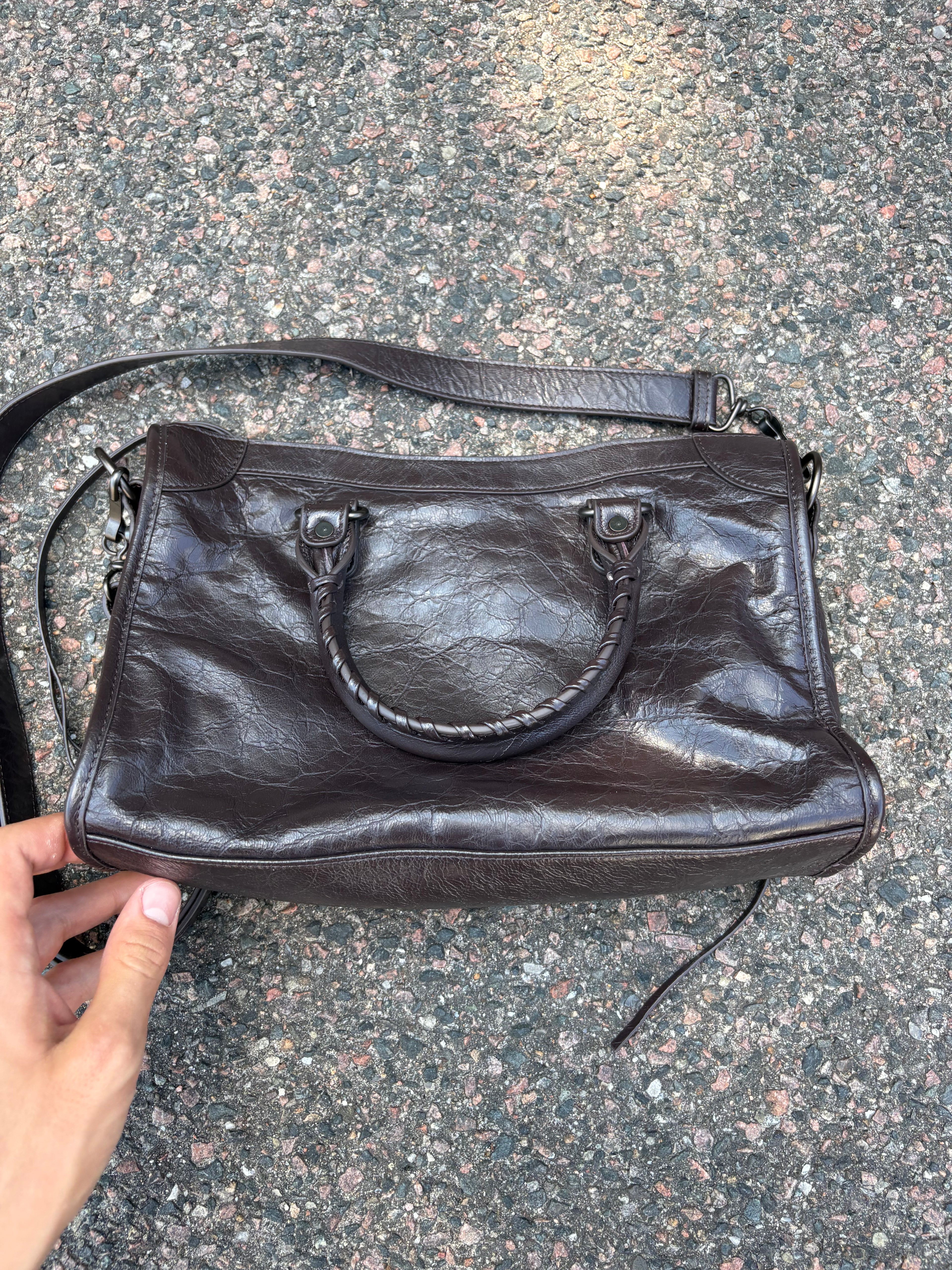 Balenciaga le city bag small coffee brown