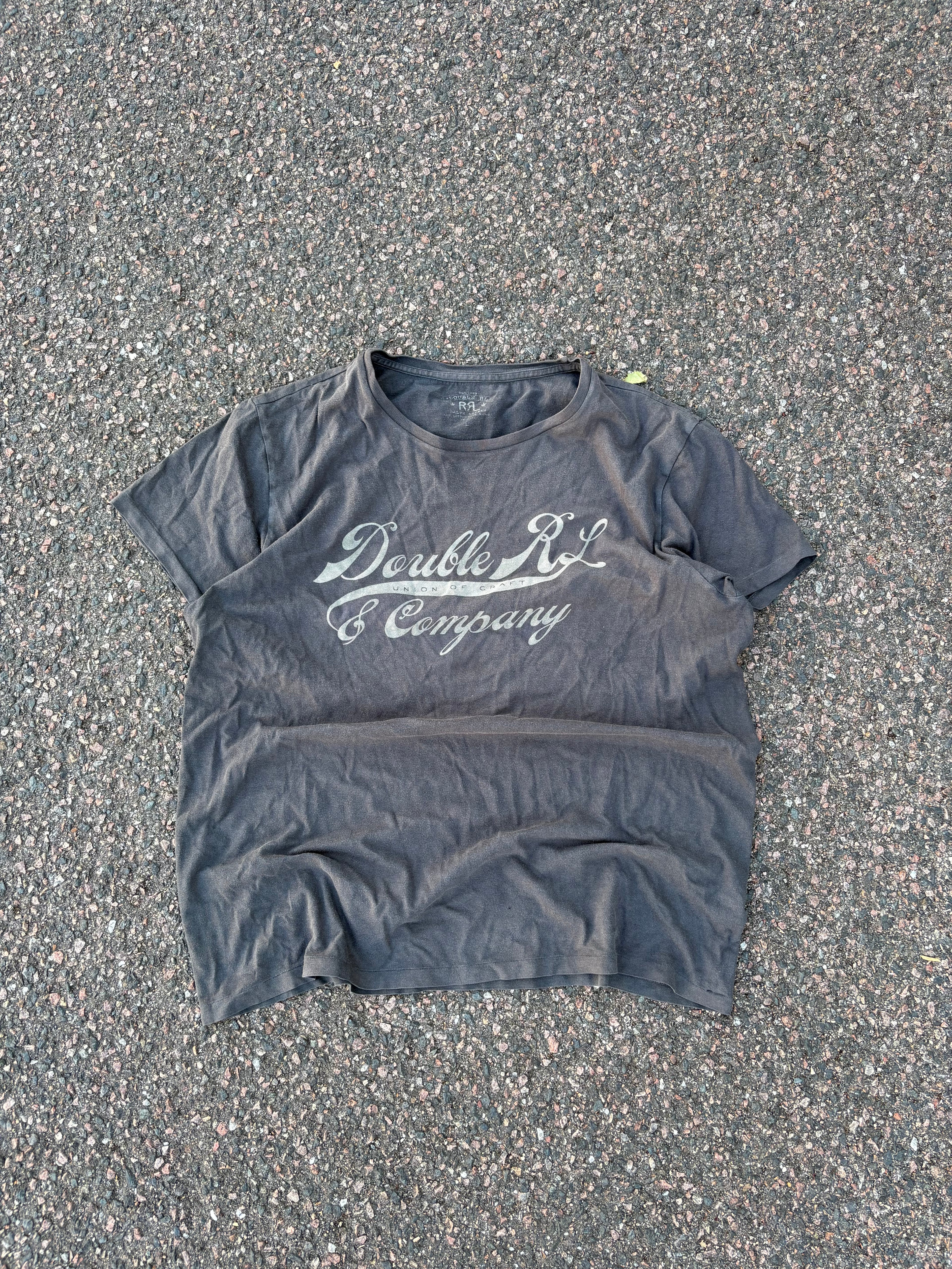 Double RL Ralph Lauren Black faded t shirt