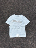 Miu miu cursive text tee white