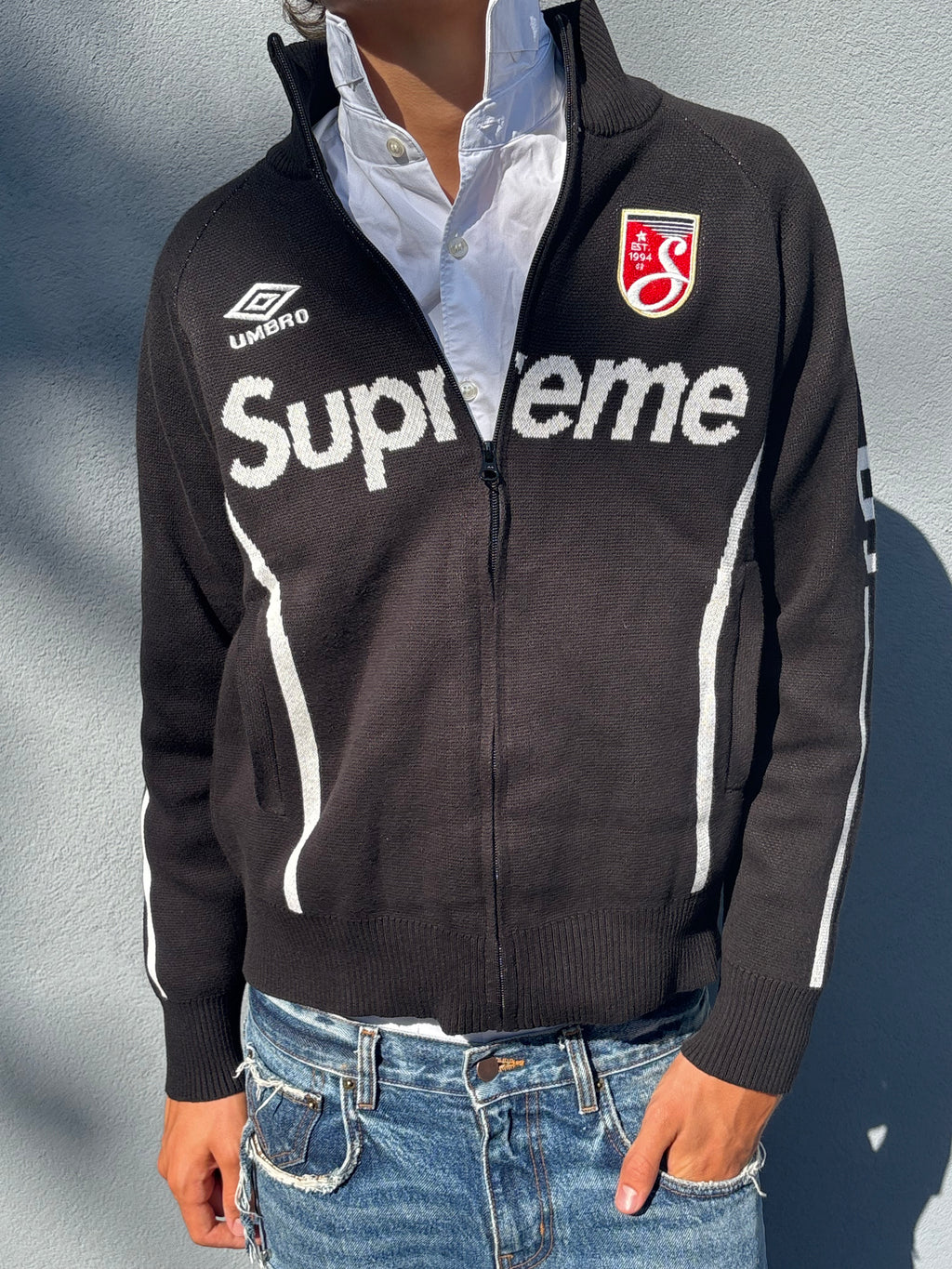 Supreme X Umbro knitted sweater black
