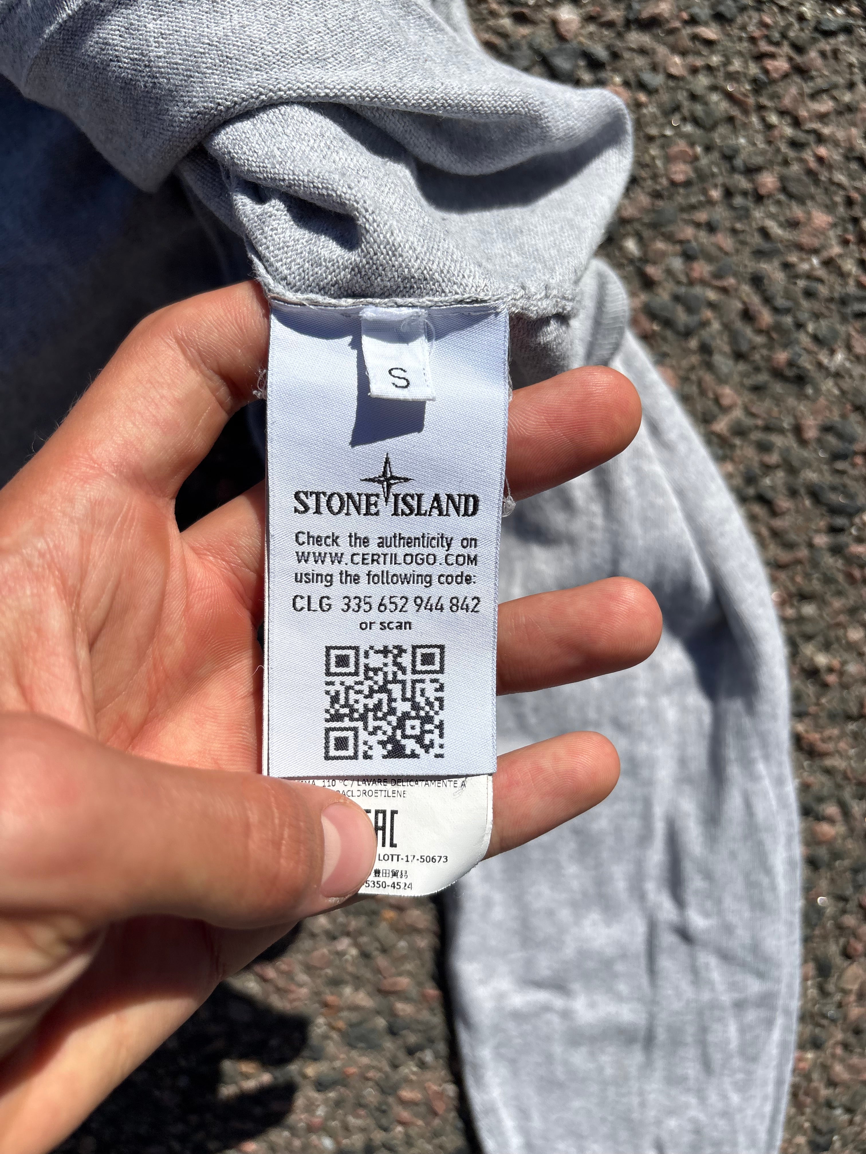 Stone Island FW17 distressed long sleeve gray