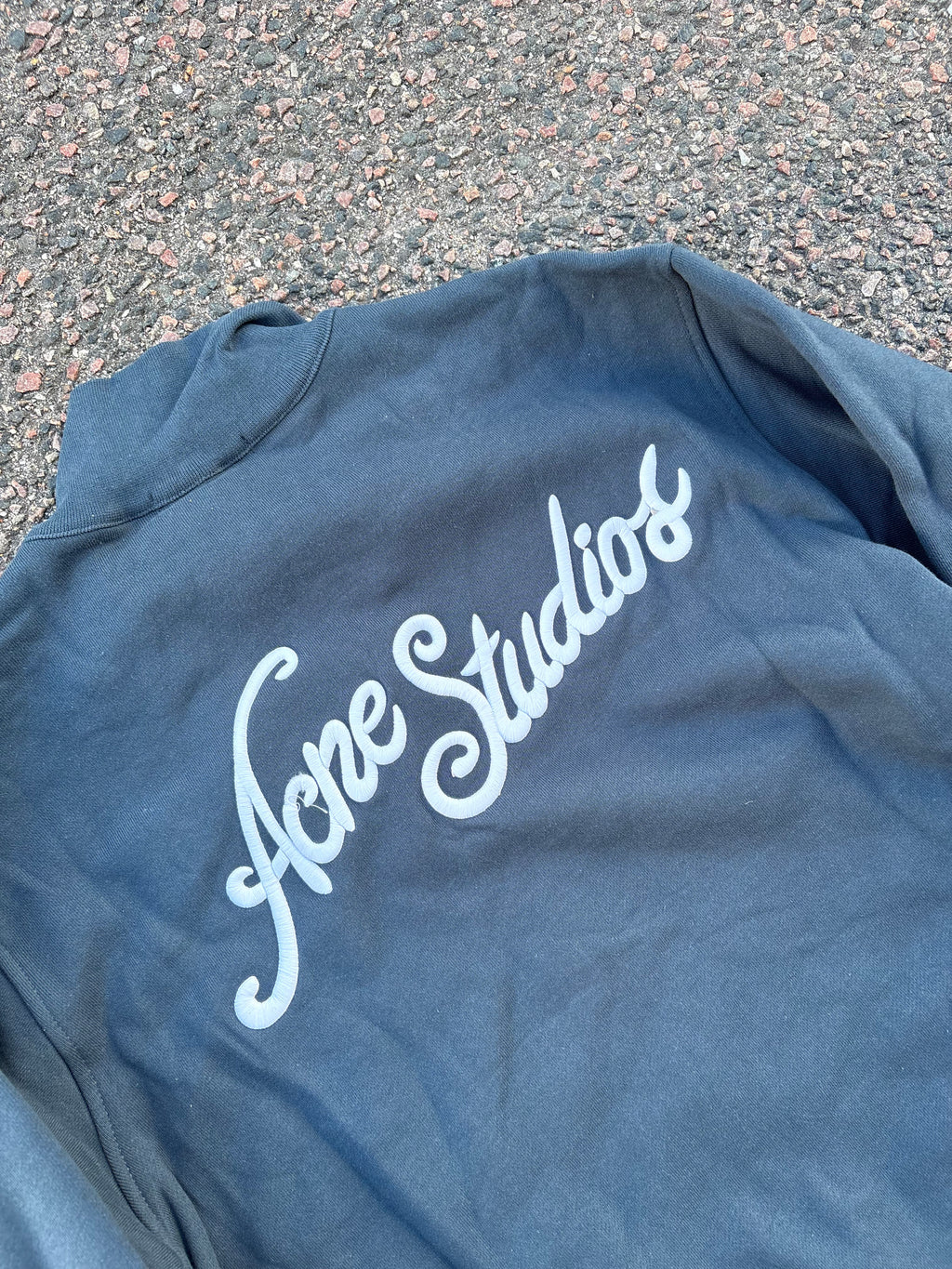 Acne Studios FW25 washed blue zip up