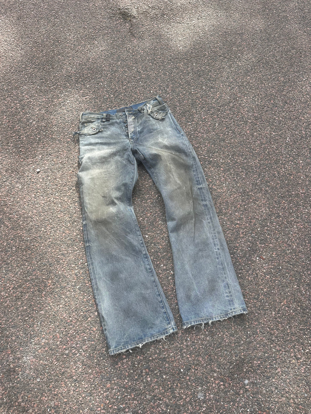 No faith studios bootcut reworked selvedge denim jeans