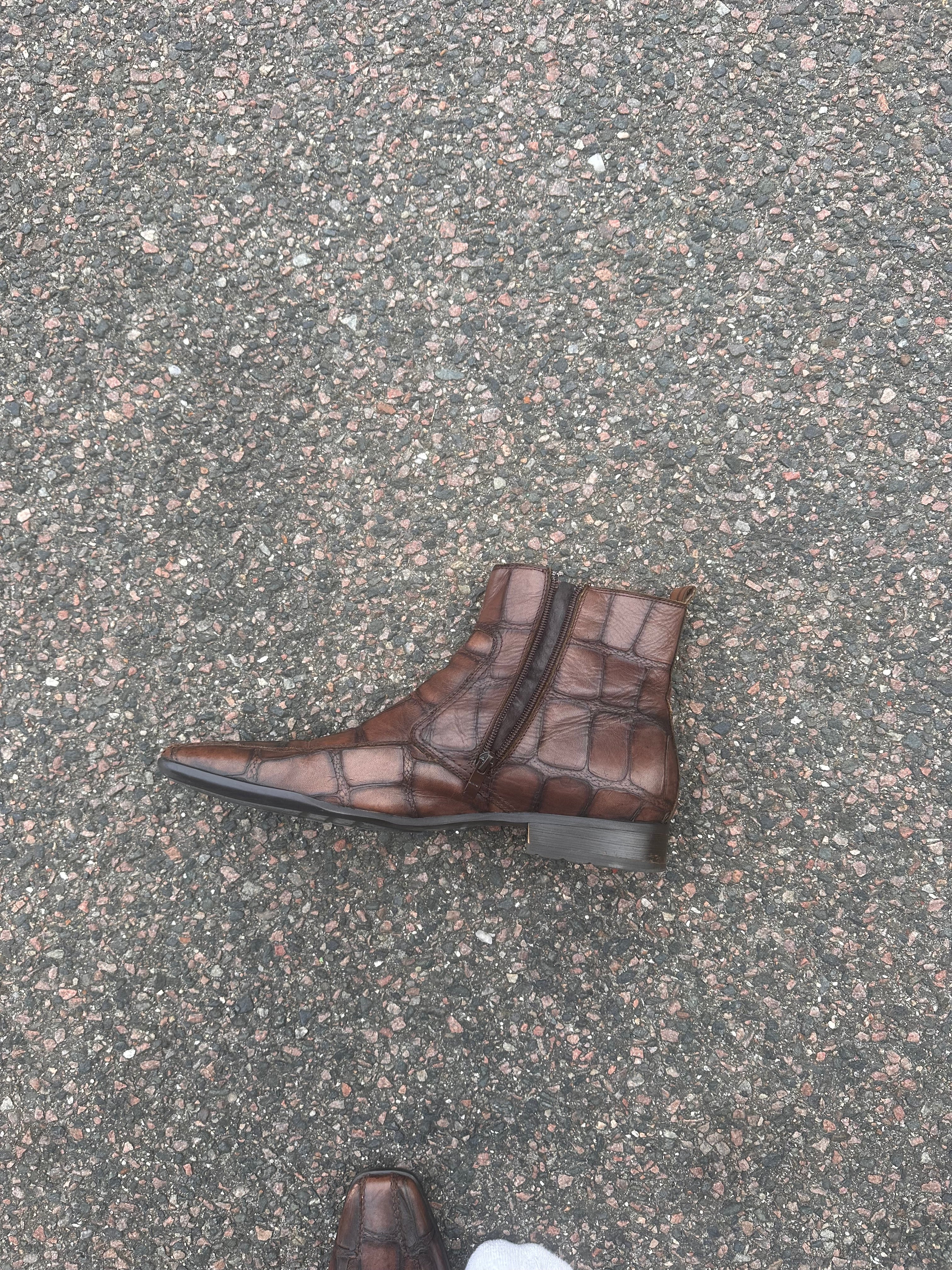 Vintage Italien croc Chelsea boot