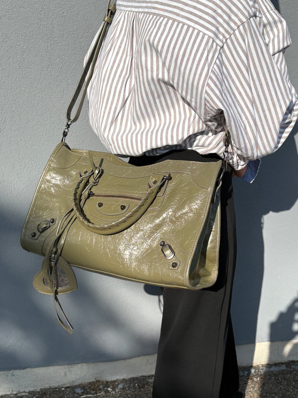 Balenciaga le city bag Dark green