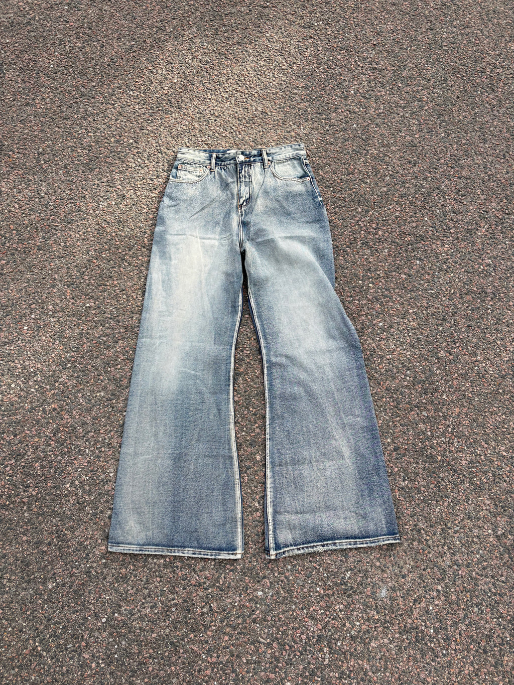 MM6 maison margiela washed bootcut high waist jeans