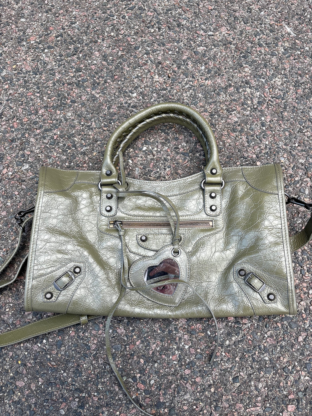 Balenciaga le city bag Dark green