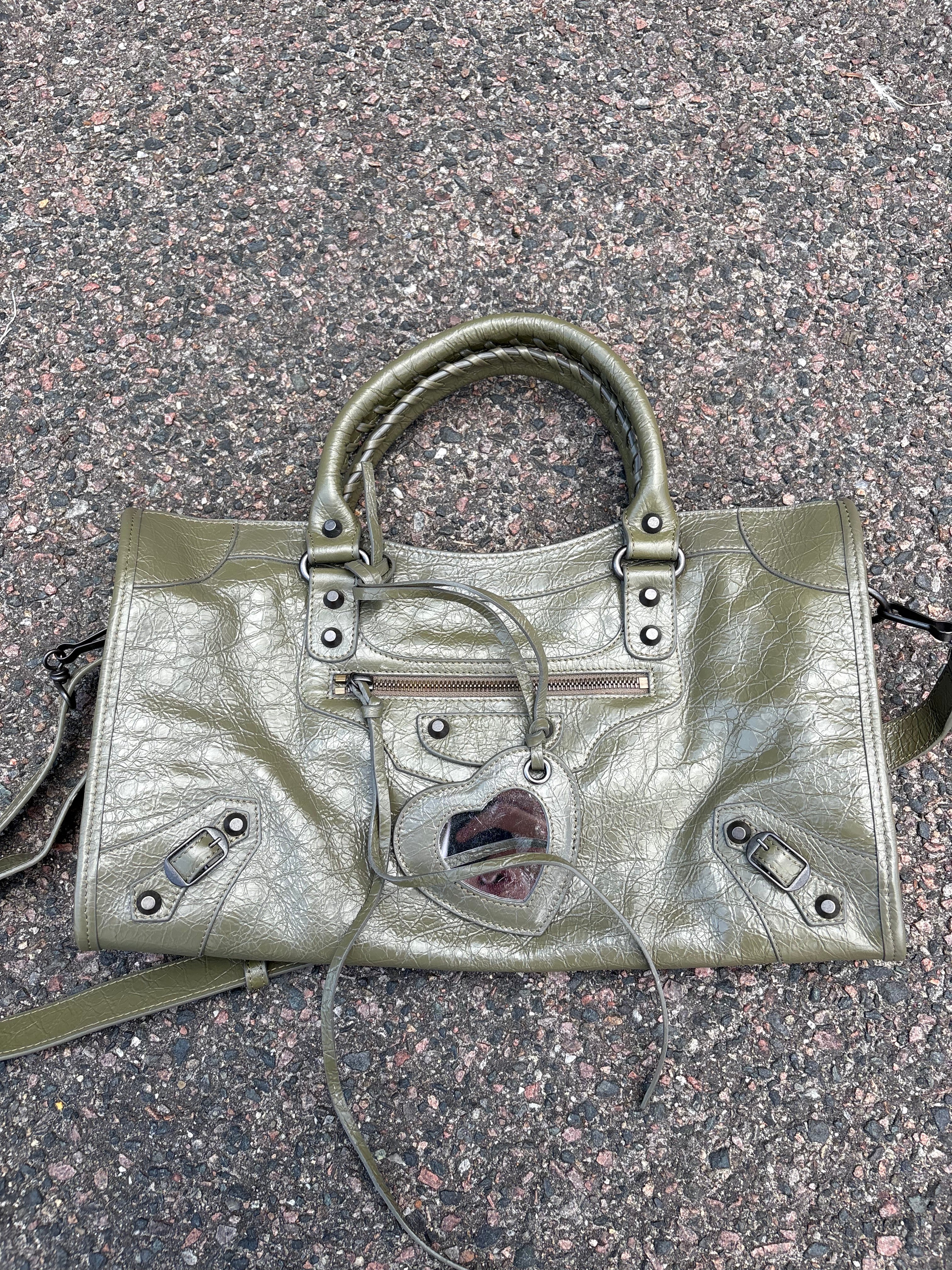 Balenciaga le city bag Dark green