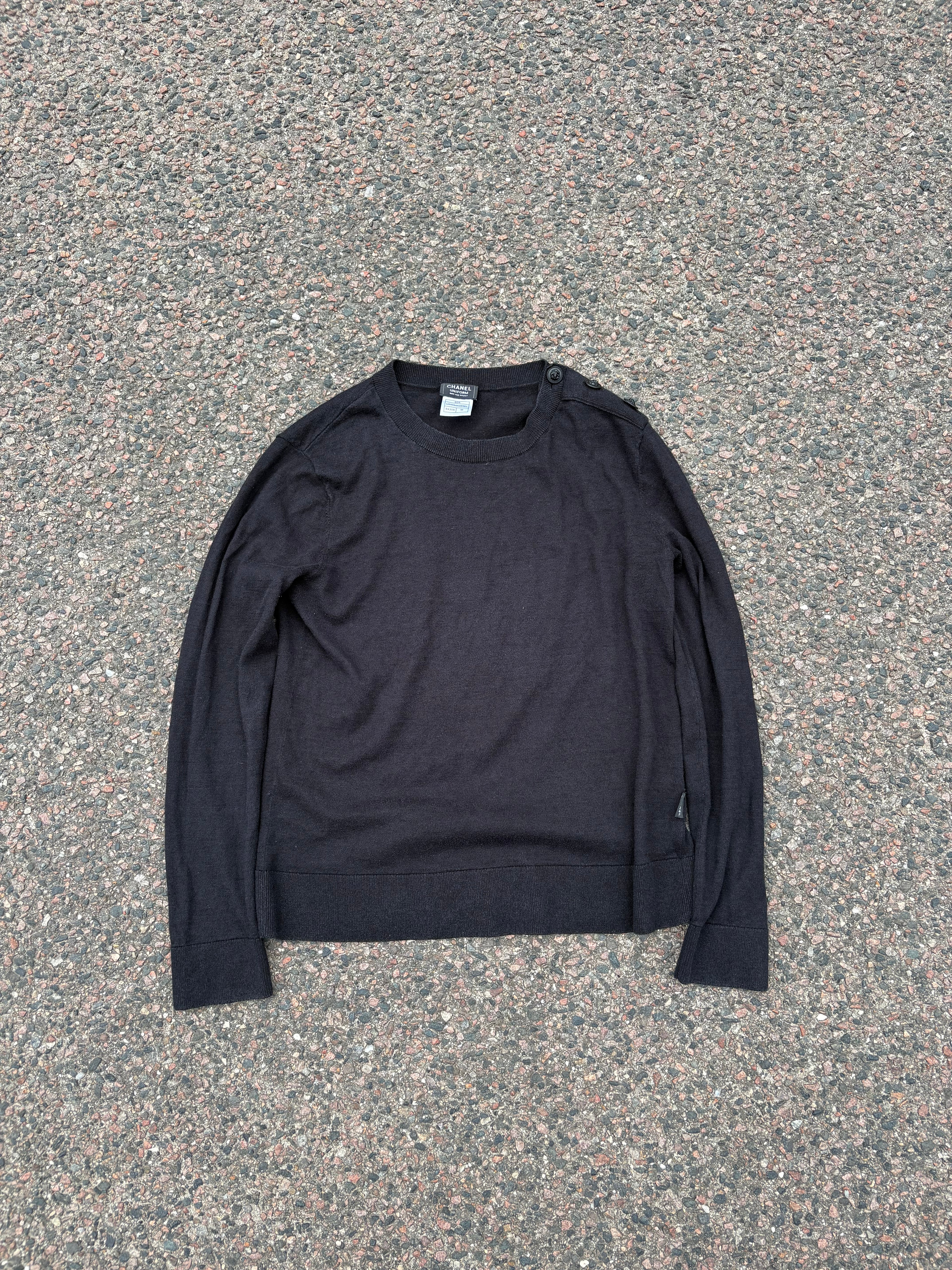 Chanel uniform cotton/wool blend shirt black