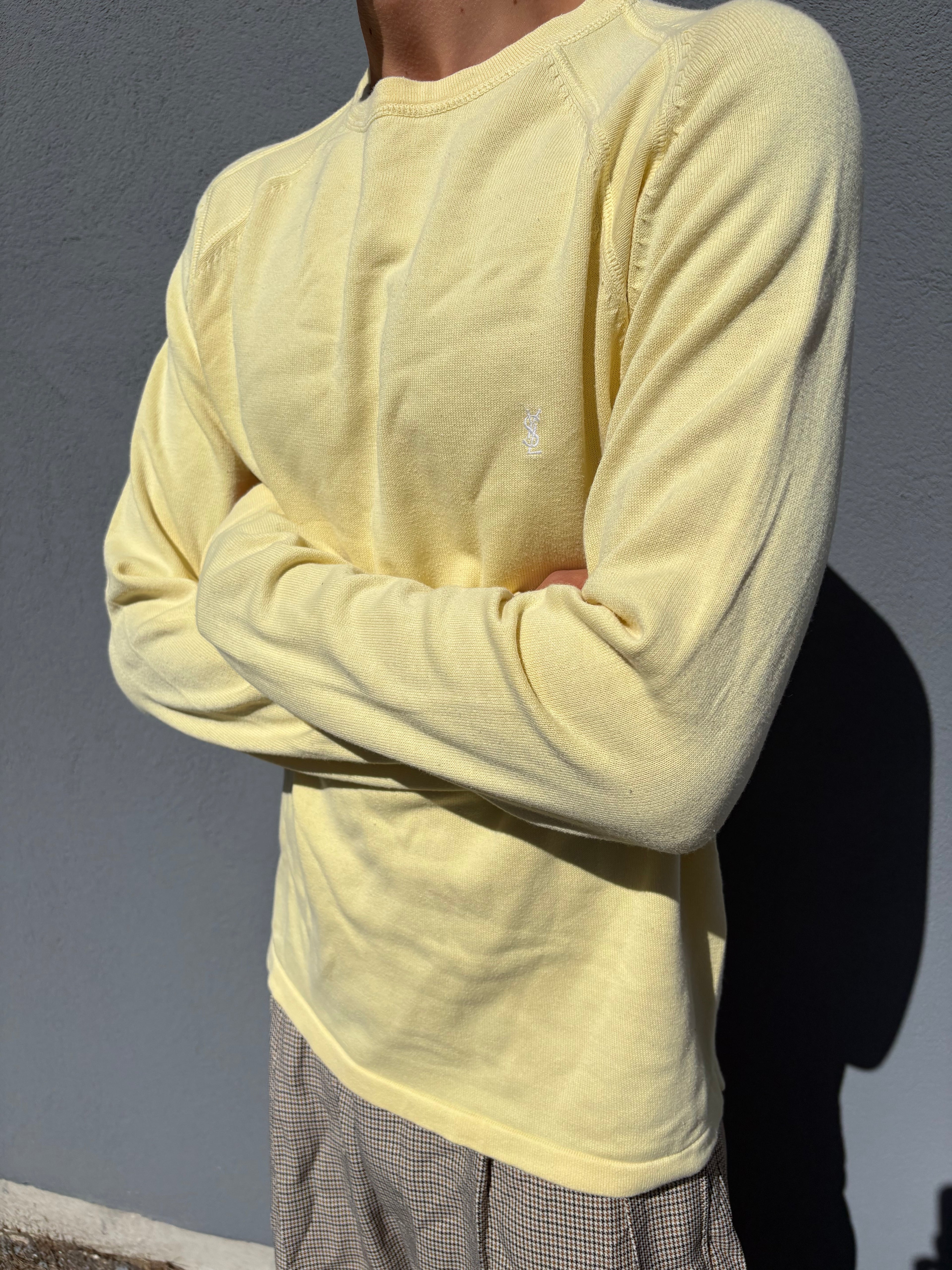 Vintage 2000s Yves Saint Laurent yellow summer sweater