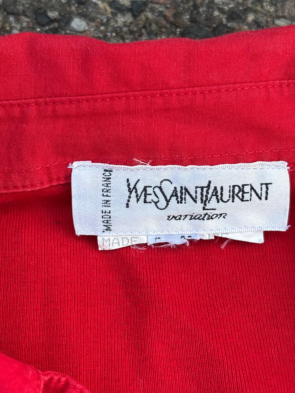 2000s Yves Saint Laurent 3/4 sleeves red button up